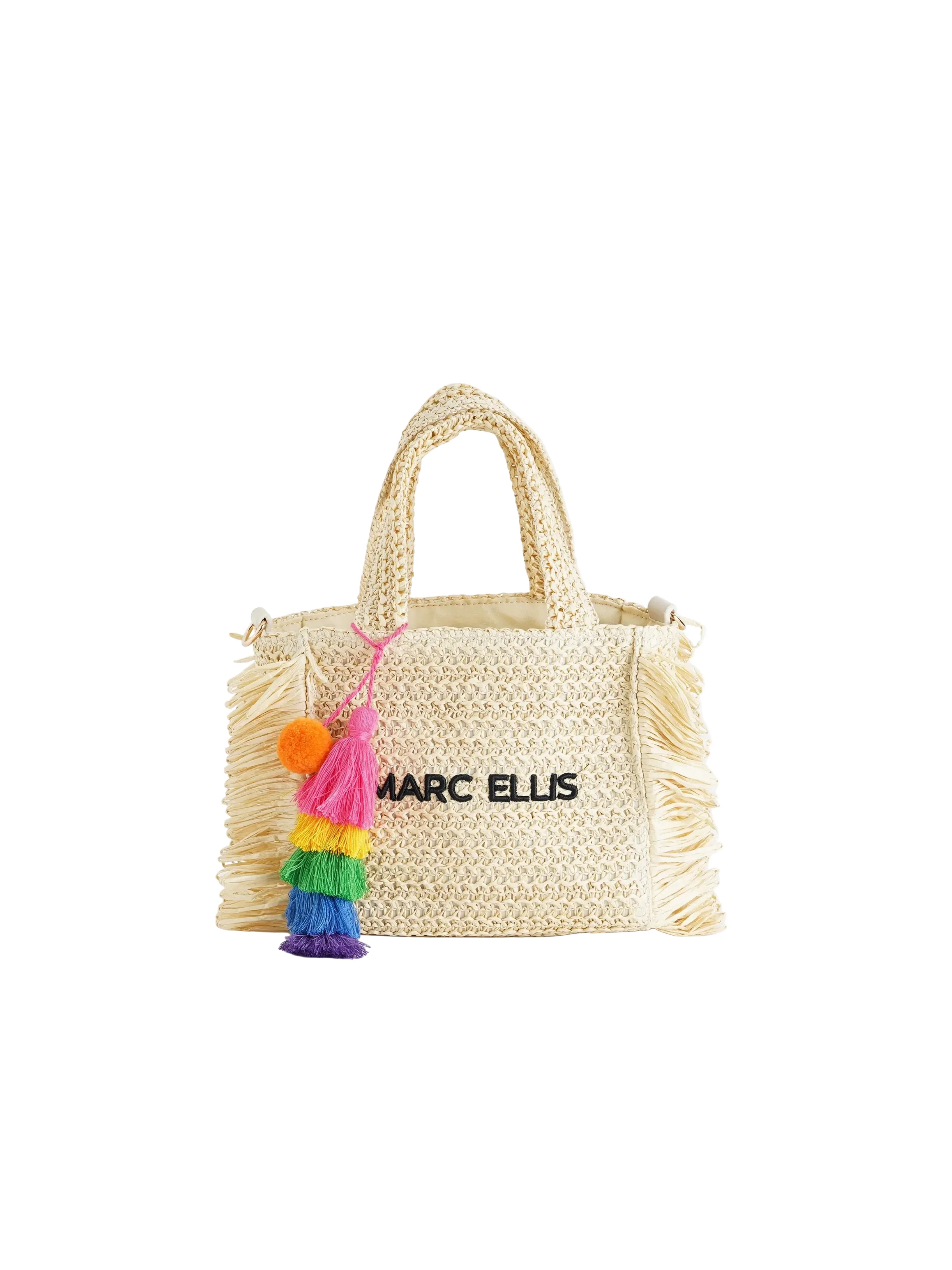 Borsa "Claire S" Marc Ellis beige natural con nappe
