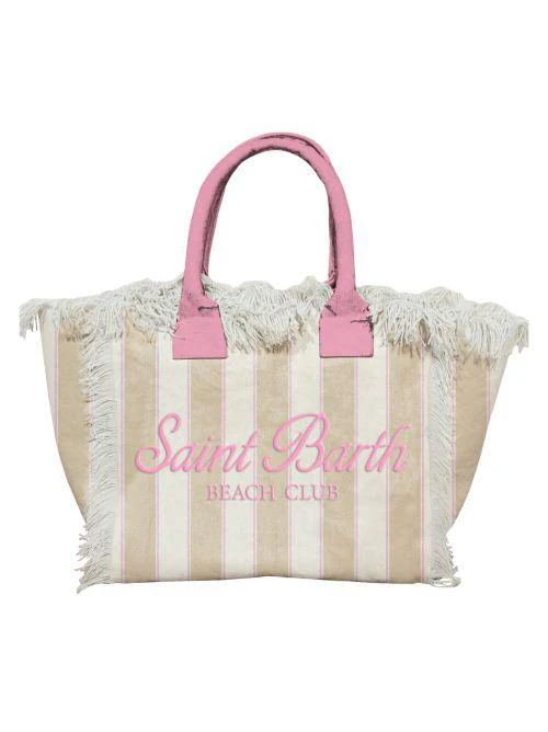 Borsa "Colette Beach Stripes 1121emb" Saint Barth beige