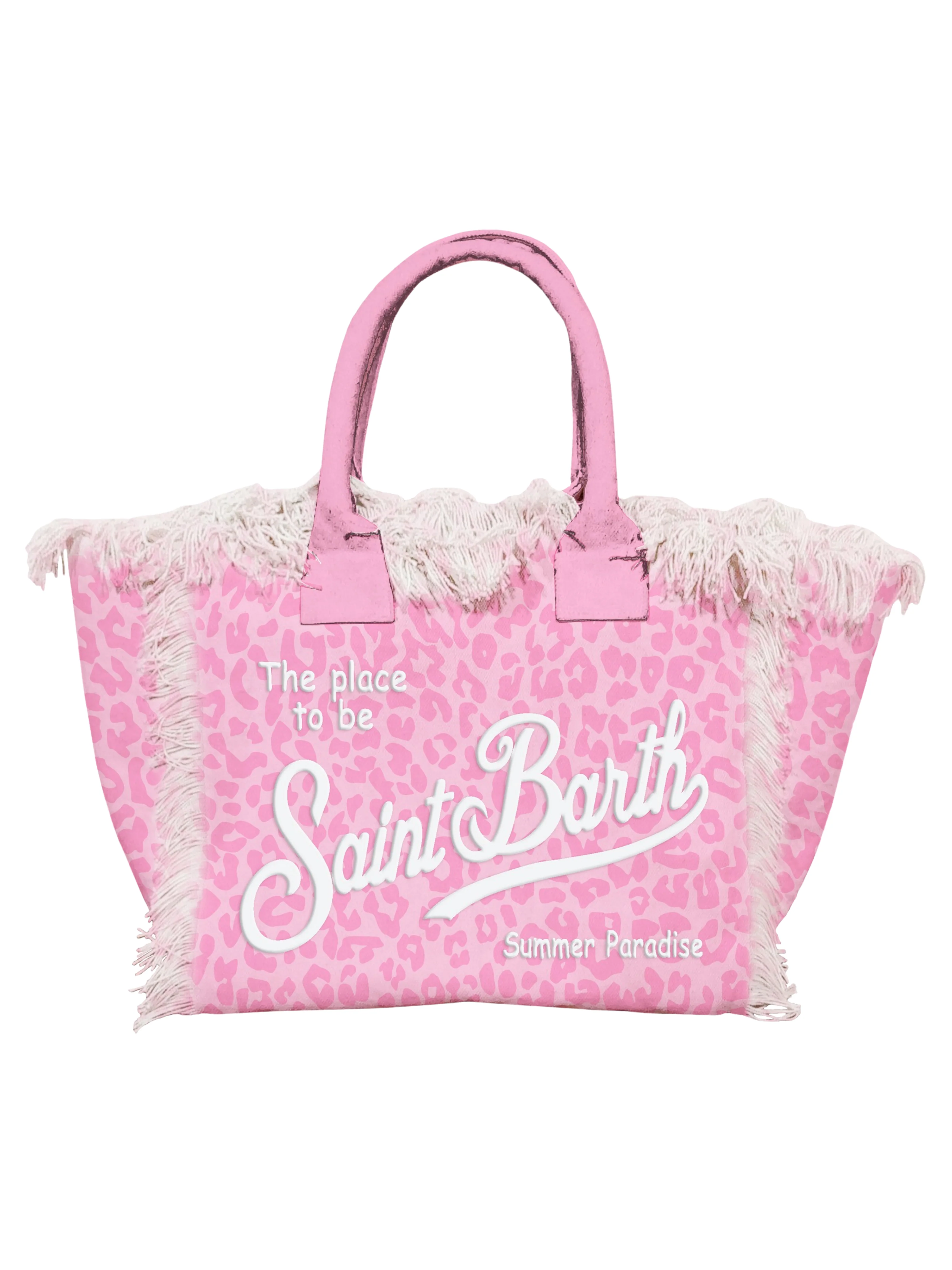 Borsa "Colette Leopard 21" Saint Barth rosa pastello