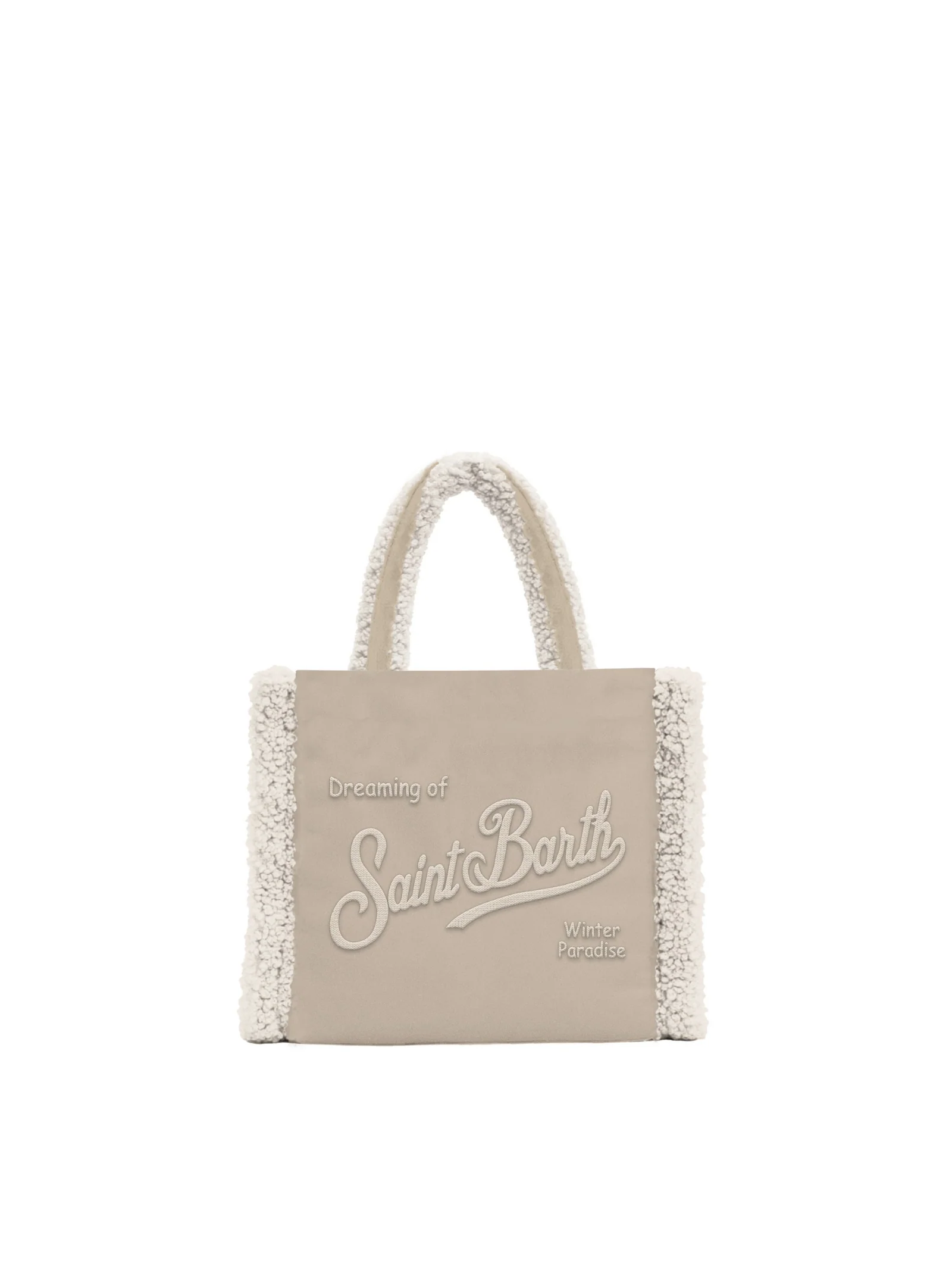 Borsa Colette Saint Barth beige con dettaglio teddy