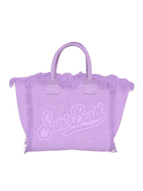 Borsa "Colette Terry" Saint Barth lilla con logo in rilievo