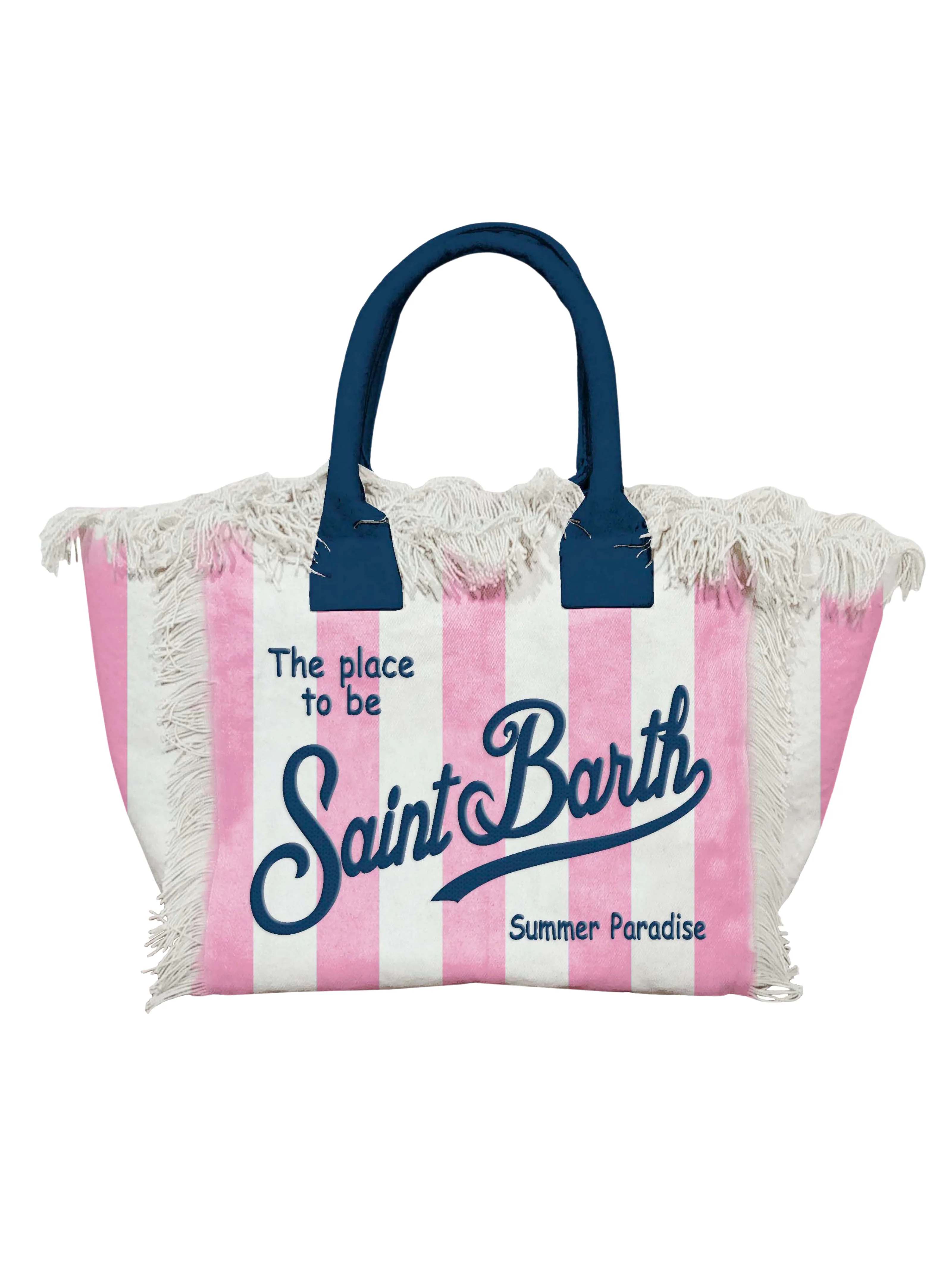 Borsa "Colette Tina 2161emb" Saint Barth a righe rosa e bianca