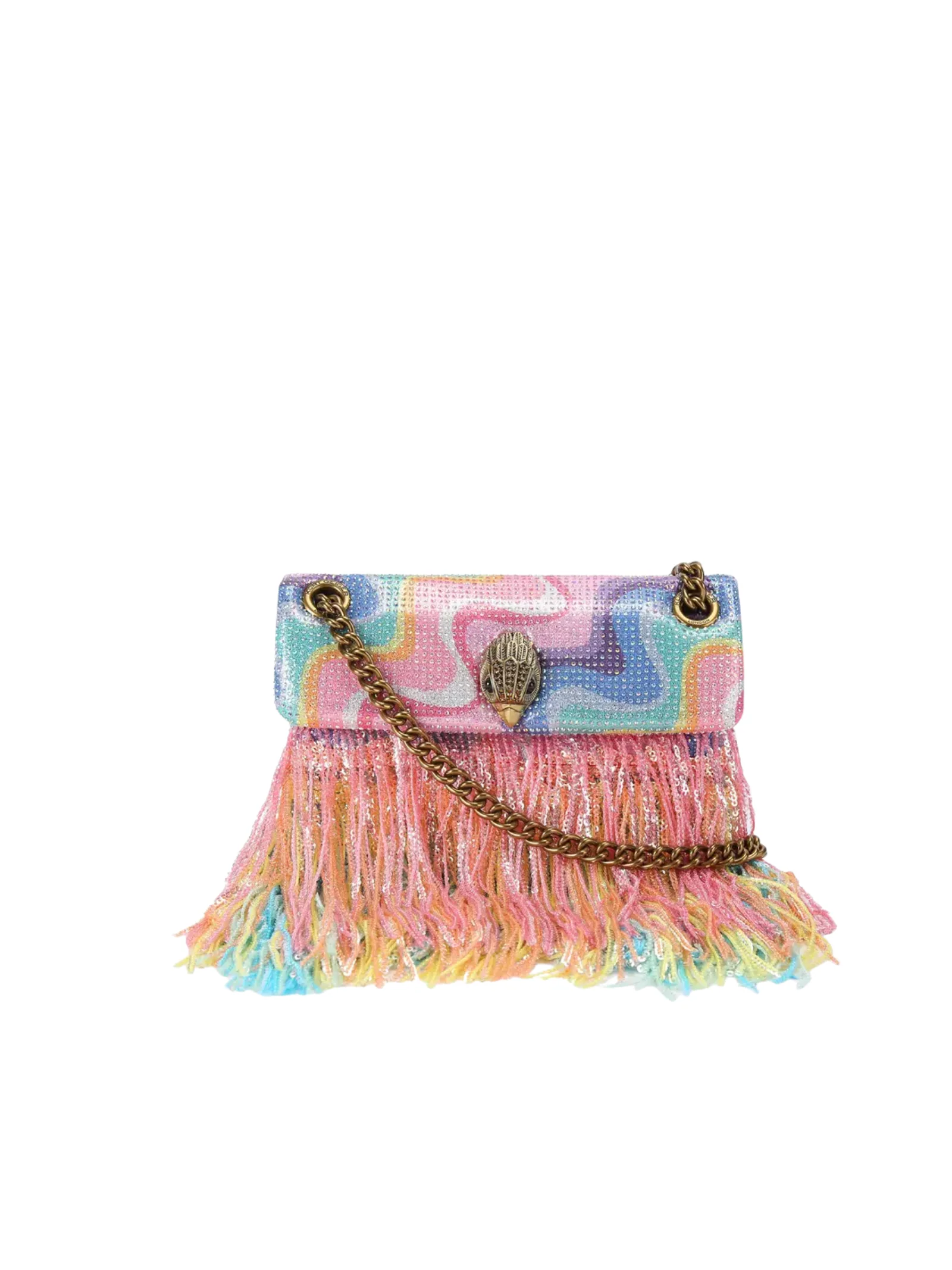 Borsa "Fabric mini Kensington" Kurt Geiger multicolor con frange