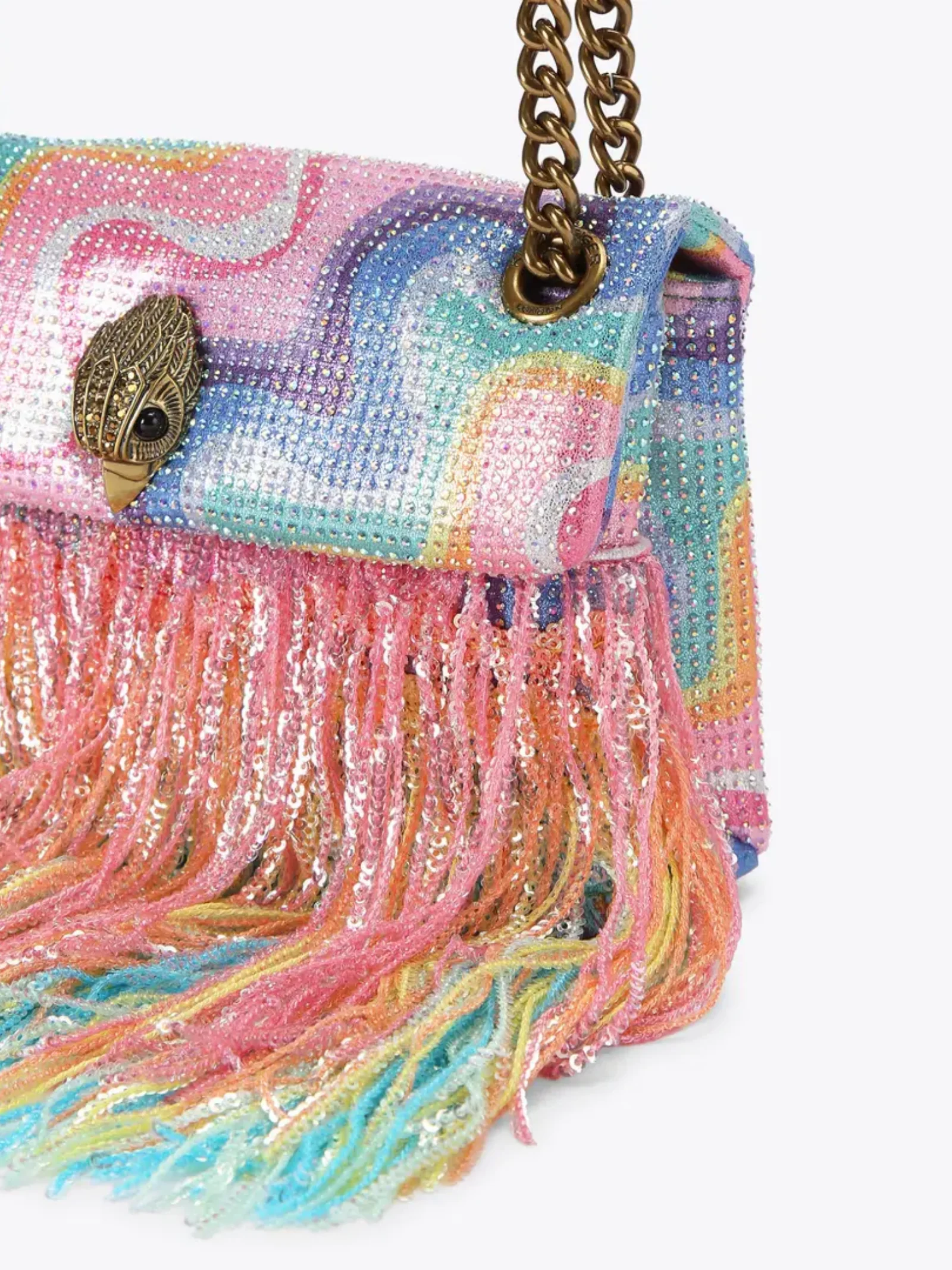 Borsa "Fabric mini Kensington" Kurt Geiger multicolor con frange - Image 5