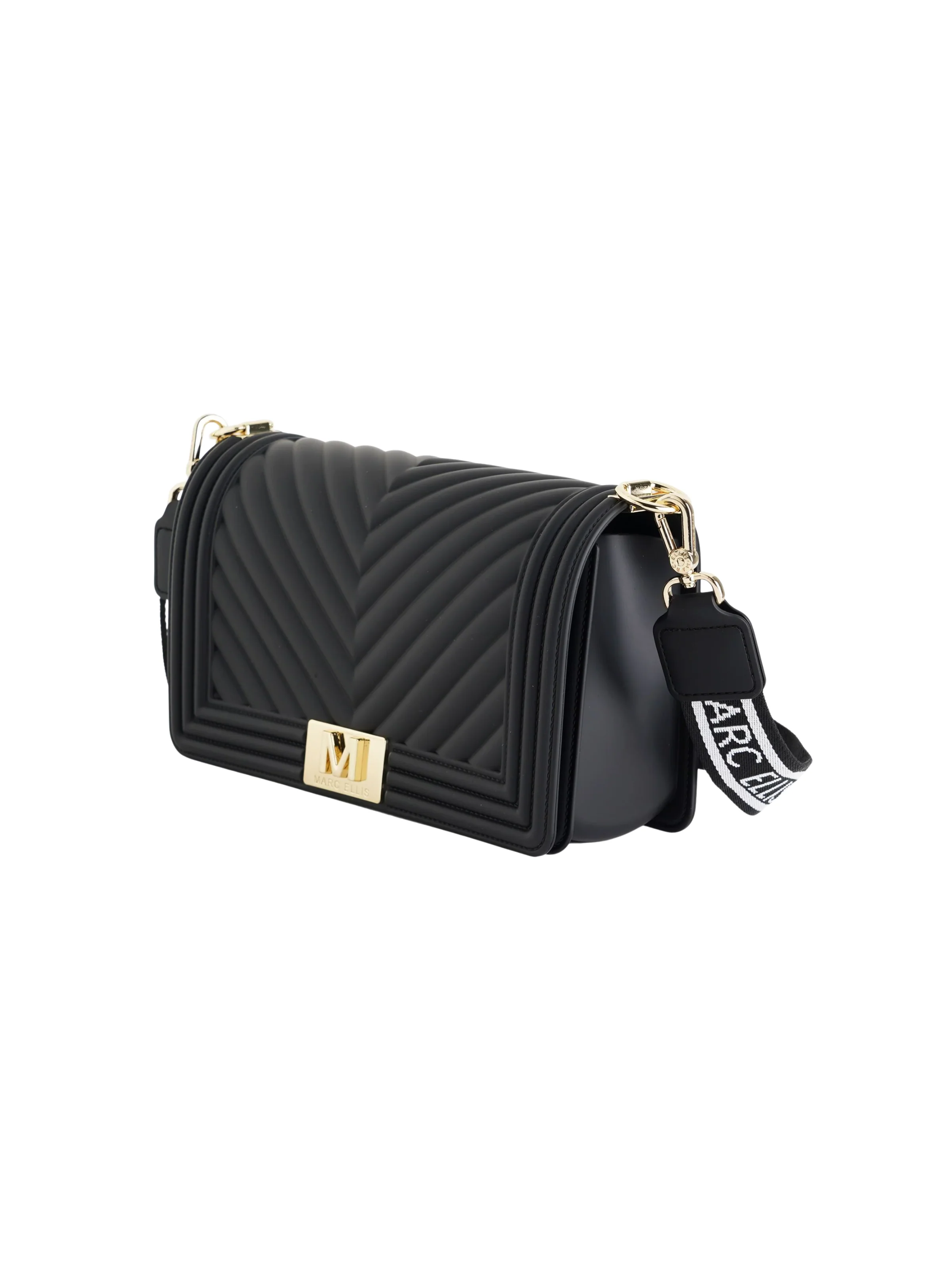 Borsa "Flat M" Marc Ellis nera con inserti dorati - Image 2