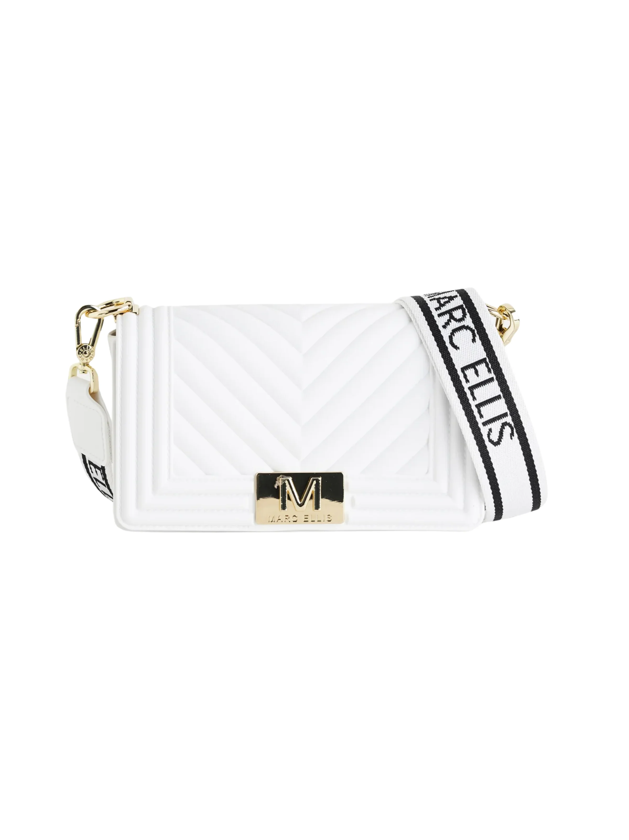 Borsa "Flat S" Marc Ellis bianca