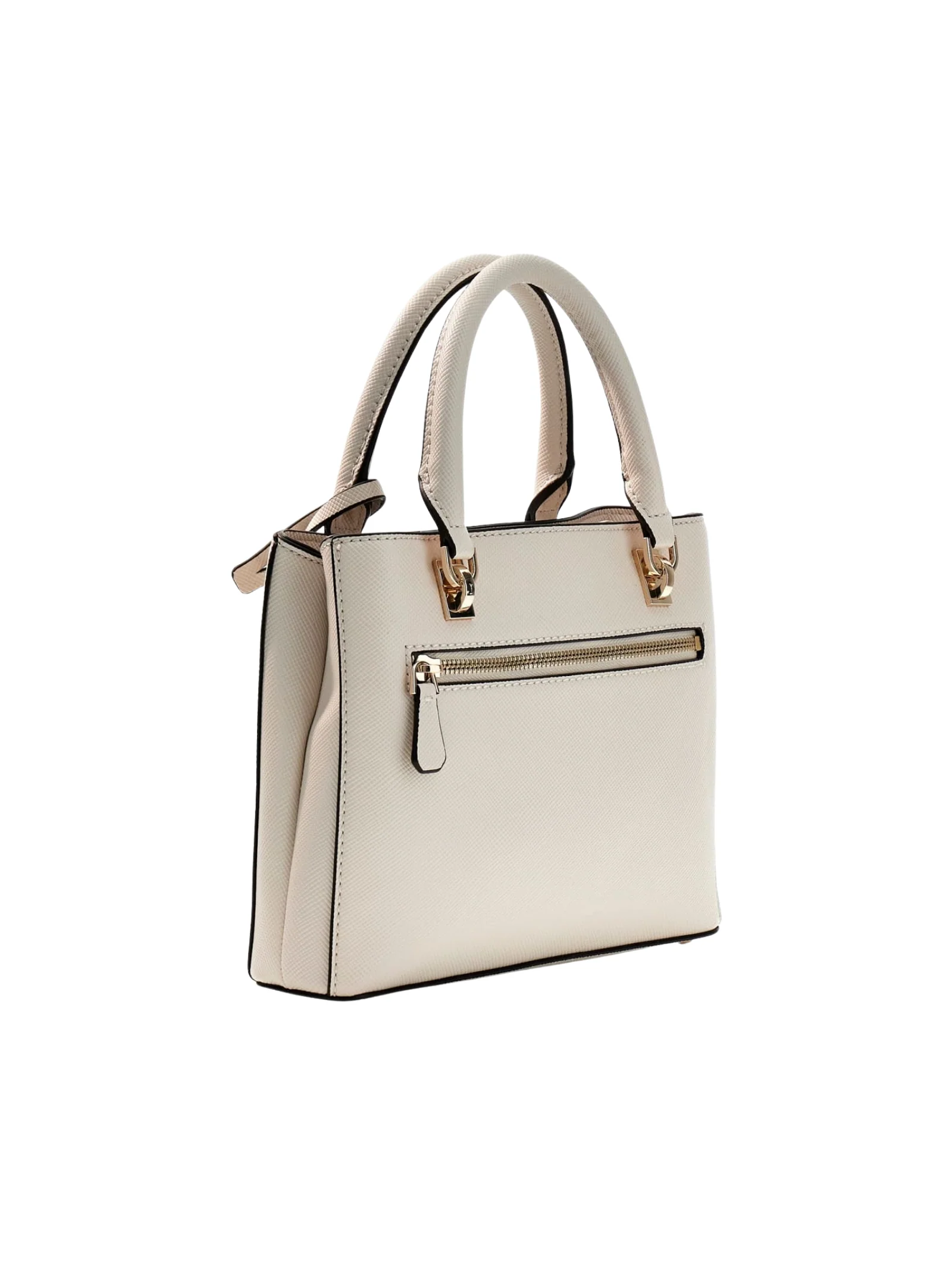 Borsa Guess beige con logo triangolare e charm pendente 1981 - Image 2