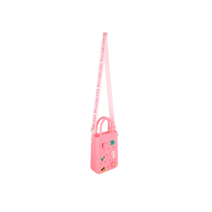 Borsa in gomma Billie Blush rosa con charms - Image 3