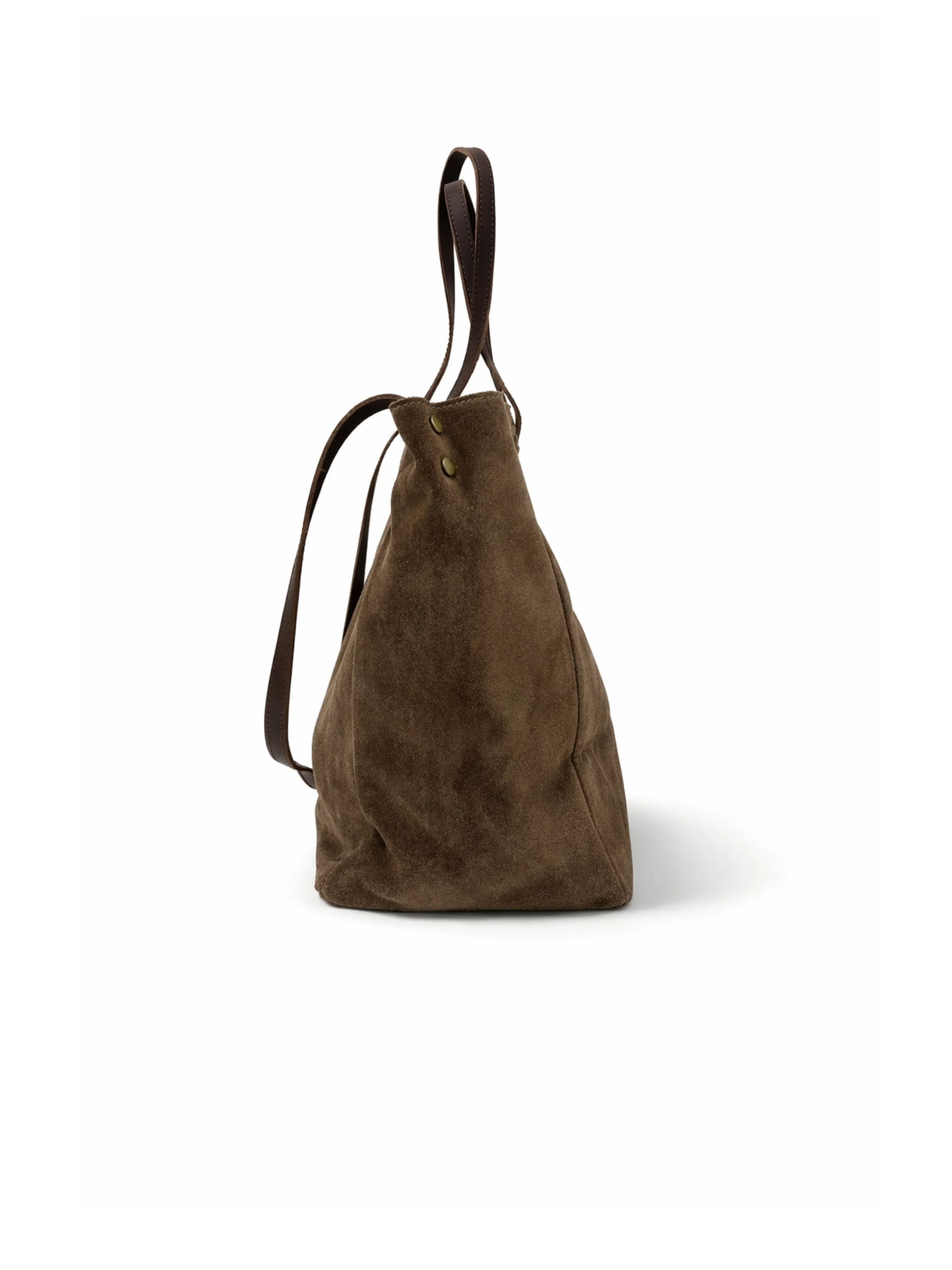 Borsa in suede Armoire marrone con manici lunghi - Image 2