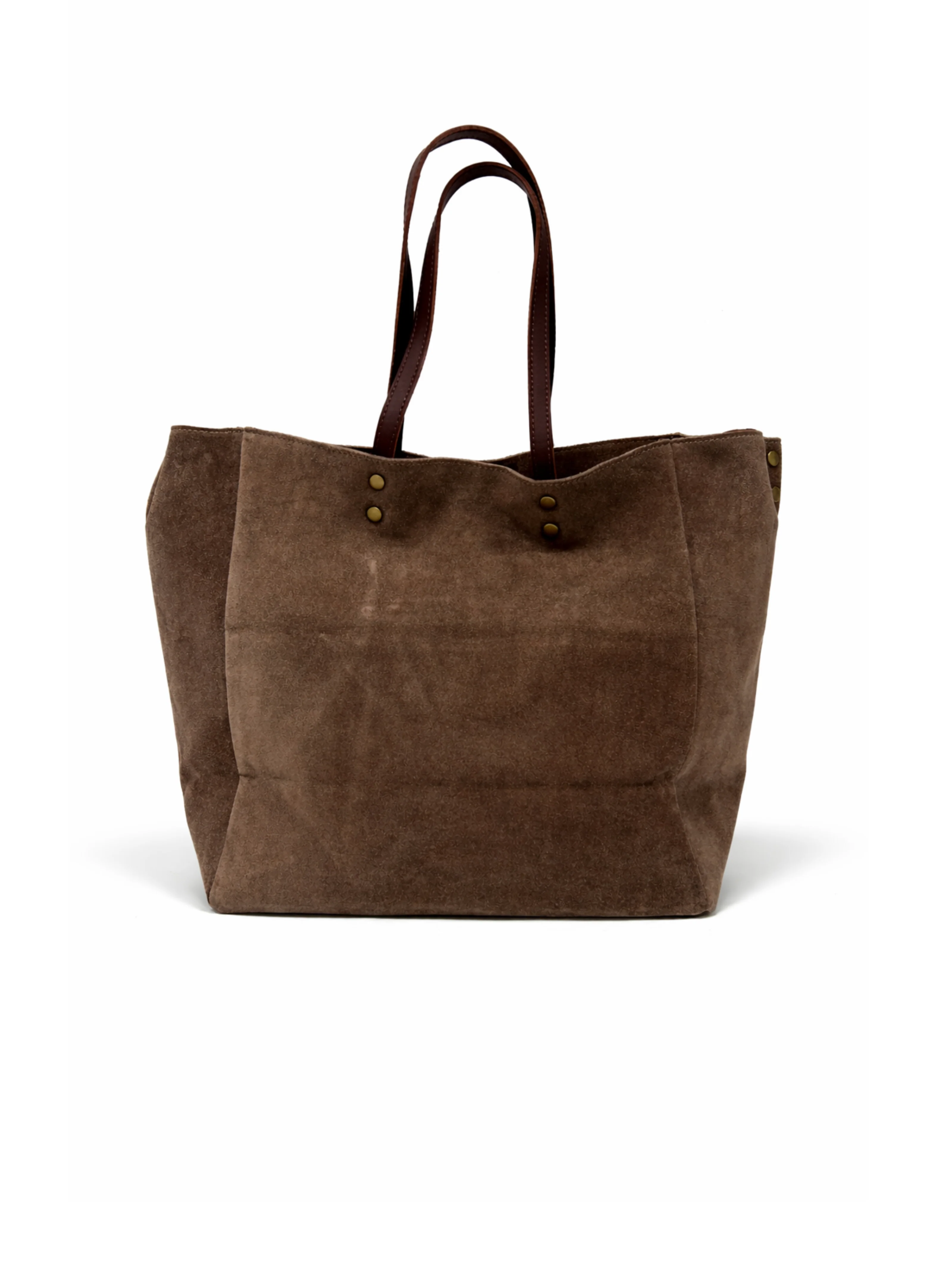 Borsa in suede Armoire marrone con manici lunghi - Image 3