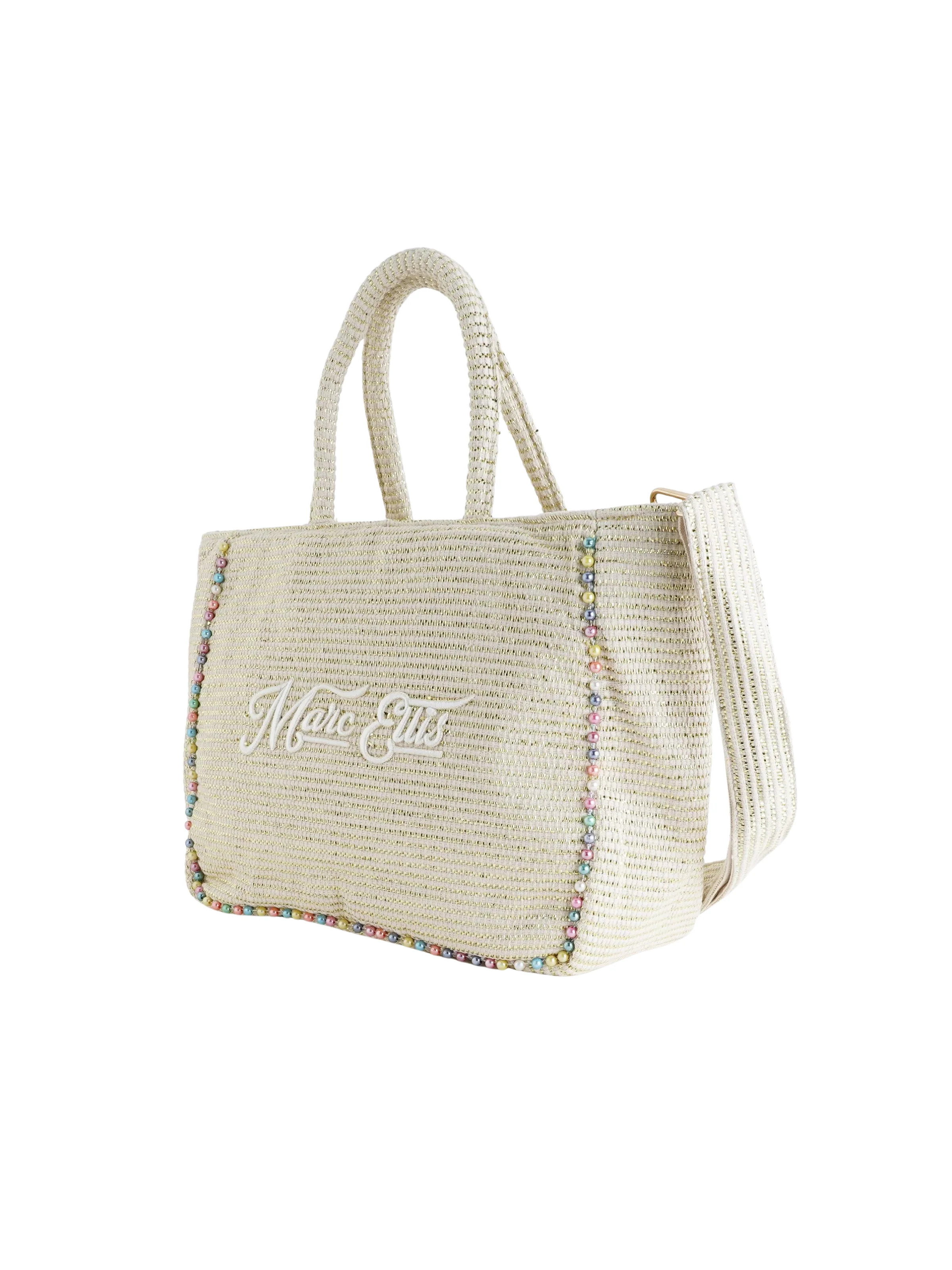 Borsa "L Indy" Marc Ellis panna con perline multicolor - Image 2
