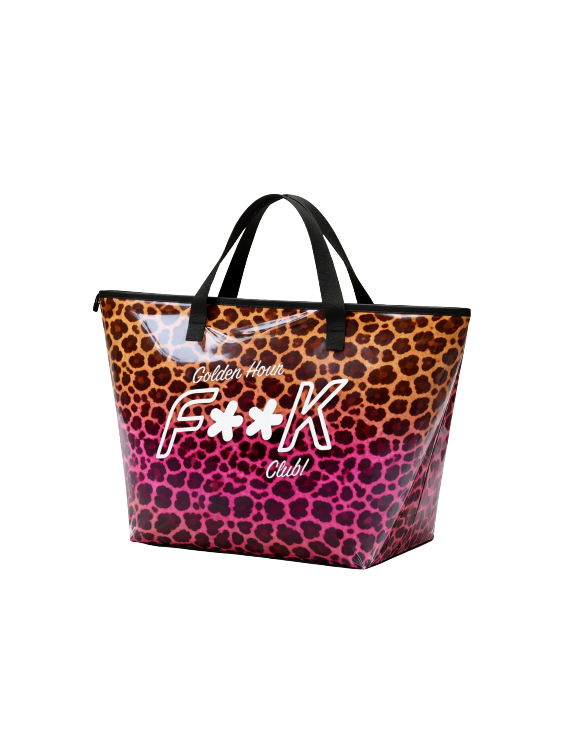 Borsa mare Fk marrone e viola con fantasia leopardata in pvc - Image 2