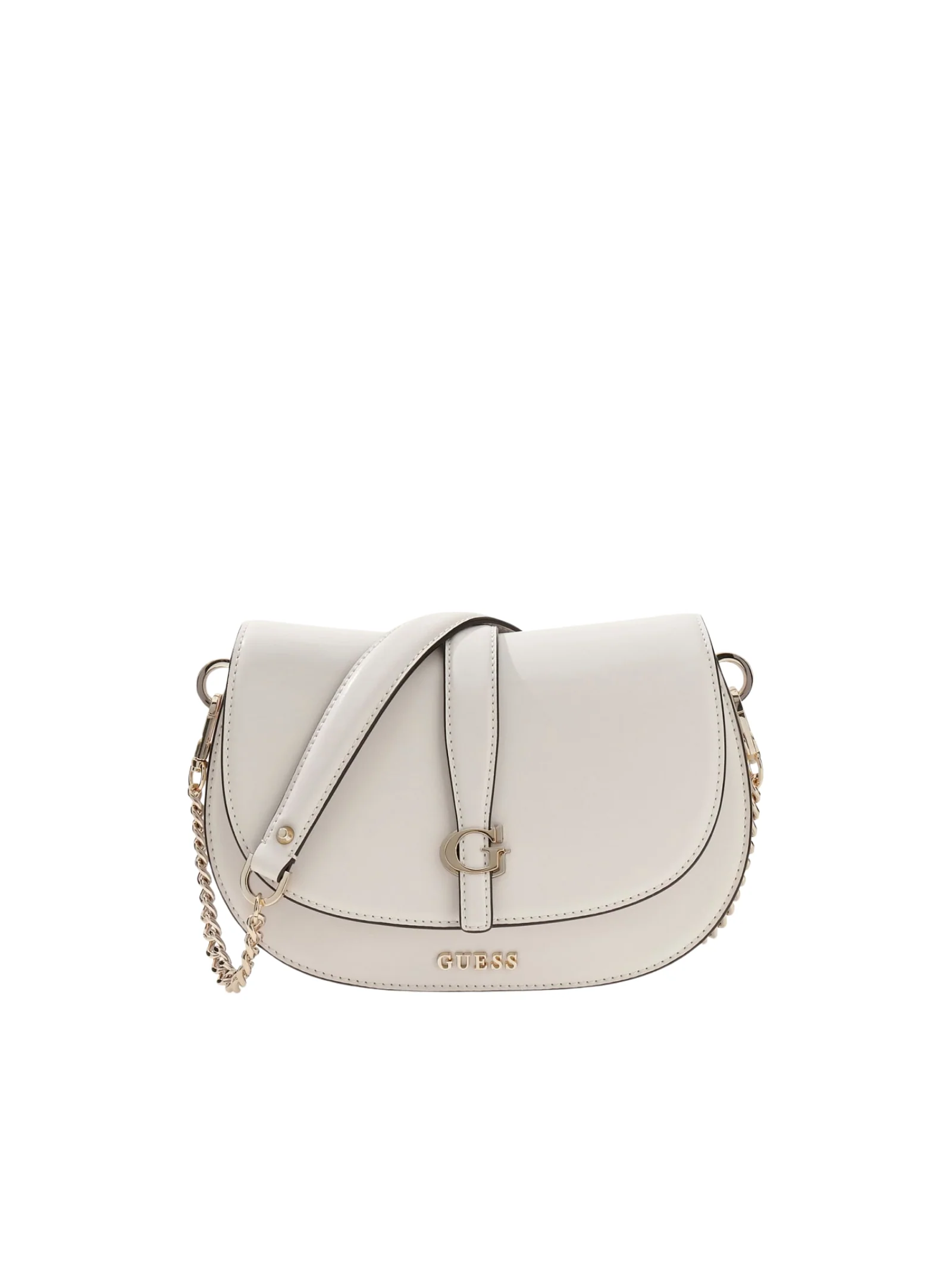 Borsa mezza luna Guess bianca con patta