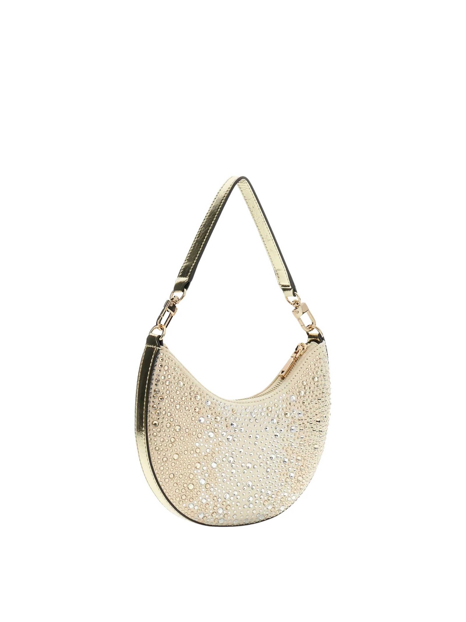 Borsa mezza luna Guess oro con strass all over - Image 2