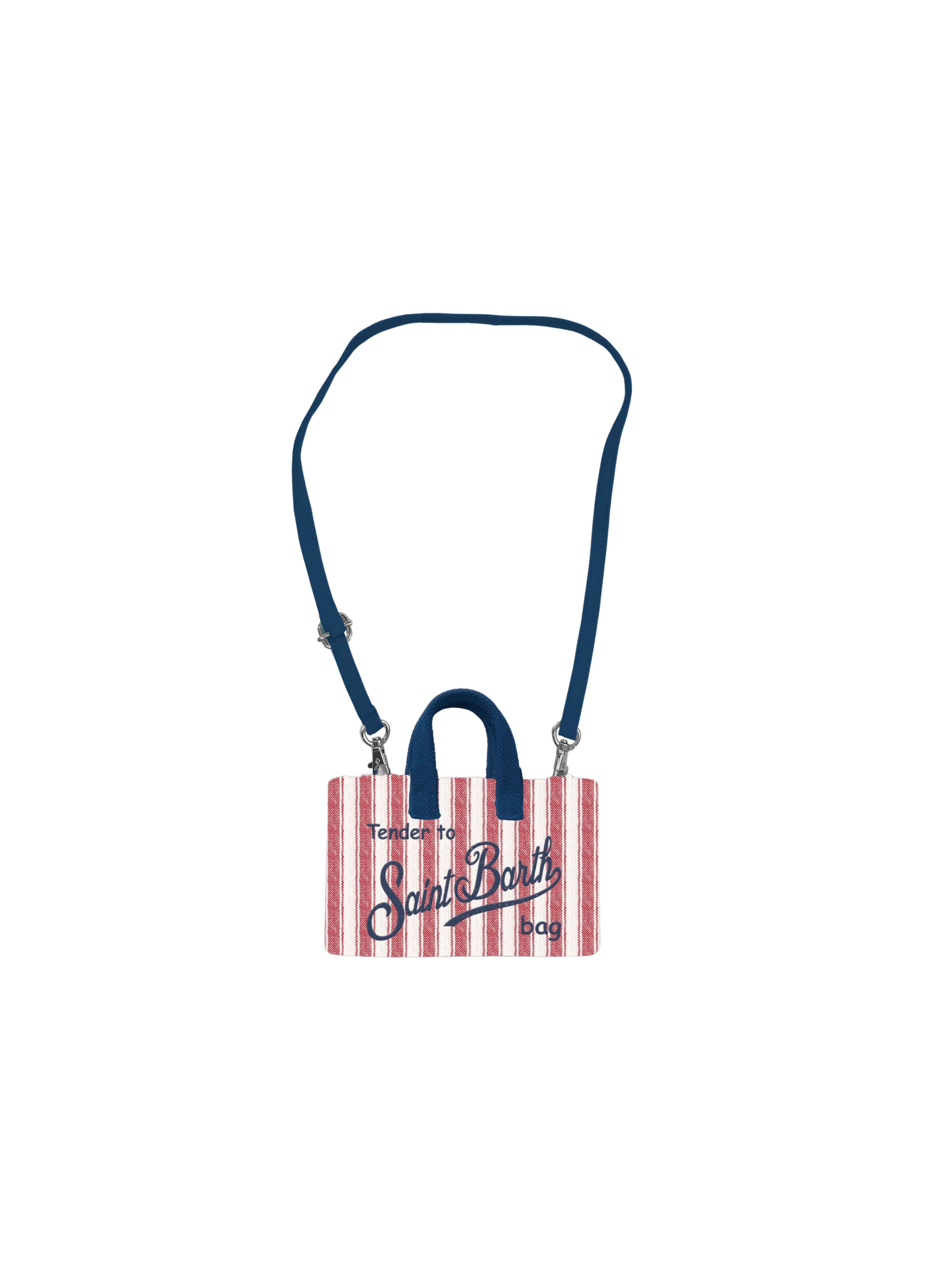 Borsa porta telefono "Micro Tiny V Stripes 41 emb" Sint Barth a righe rosa
