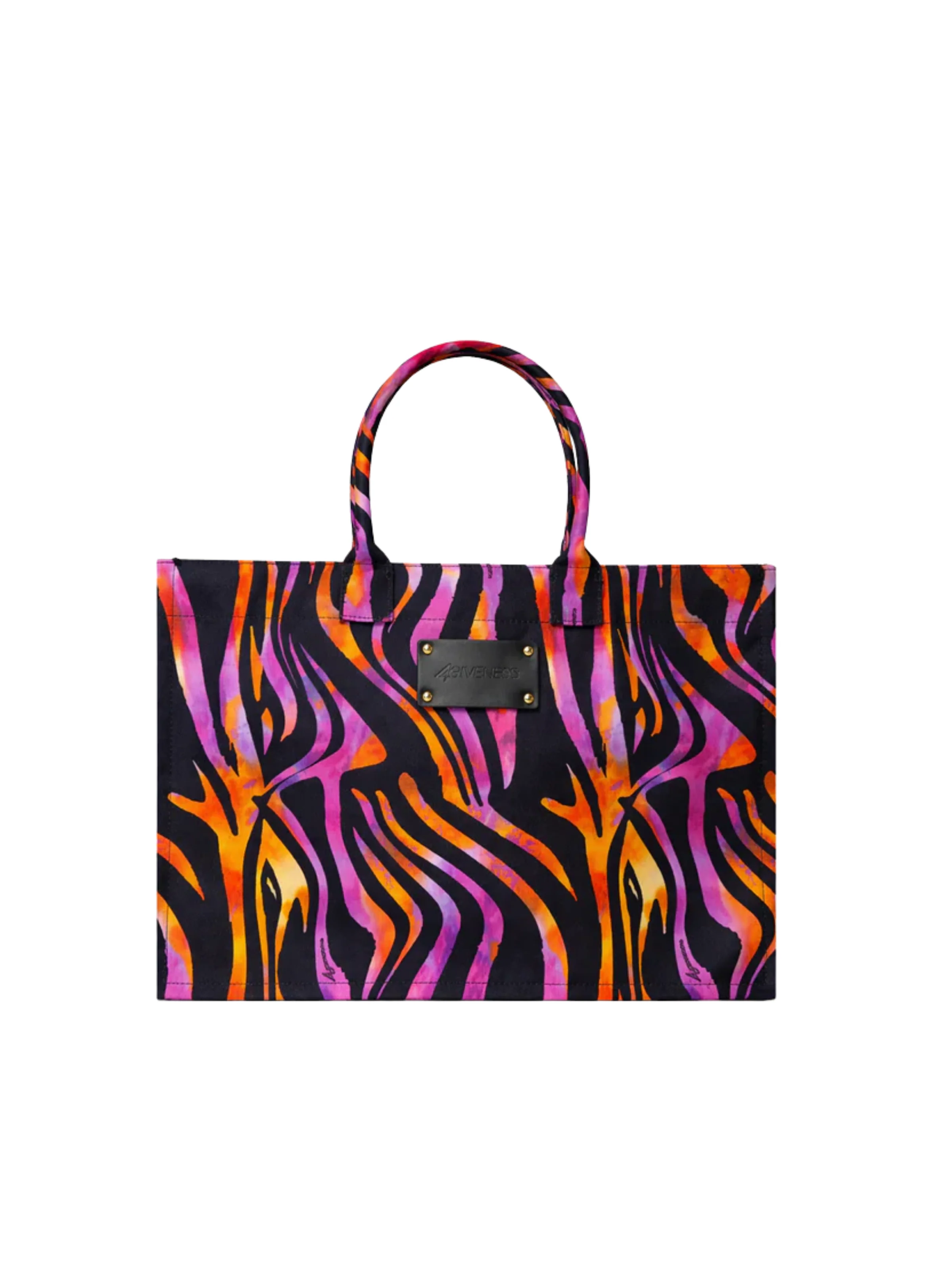Borsa "Saint Tropez" 4Giveness nera con fantasia zebrata multicolor
