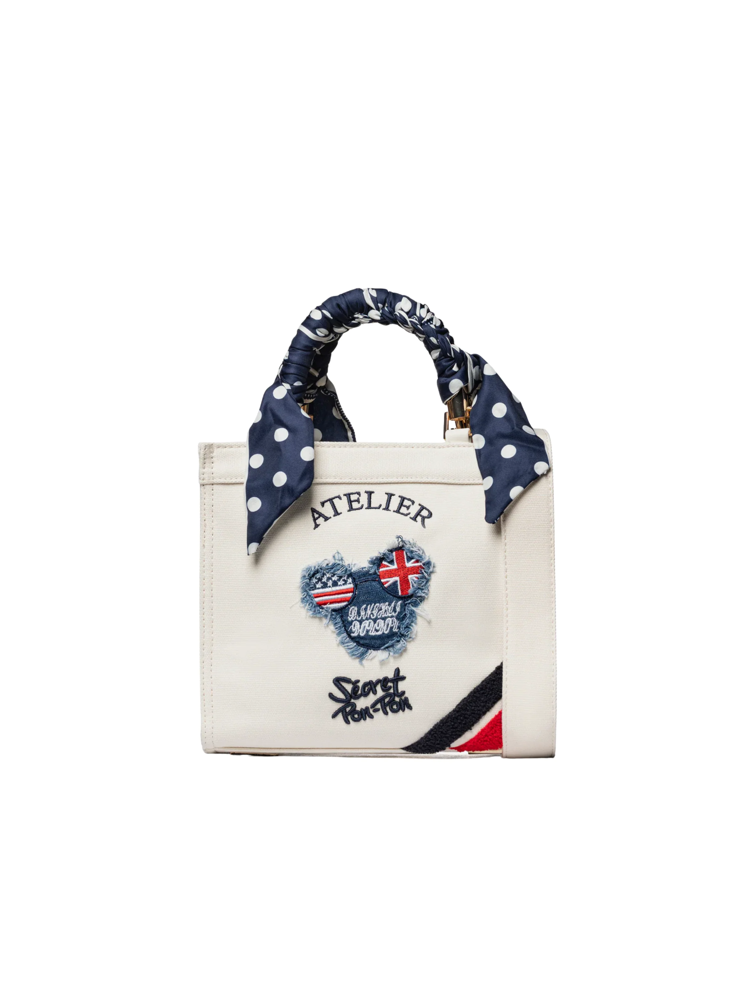 Borsa "Saint Tropez S" Secret Pon Pon ecrù
