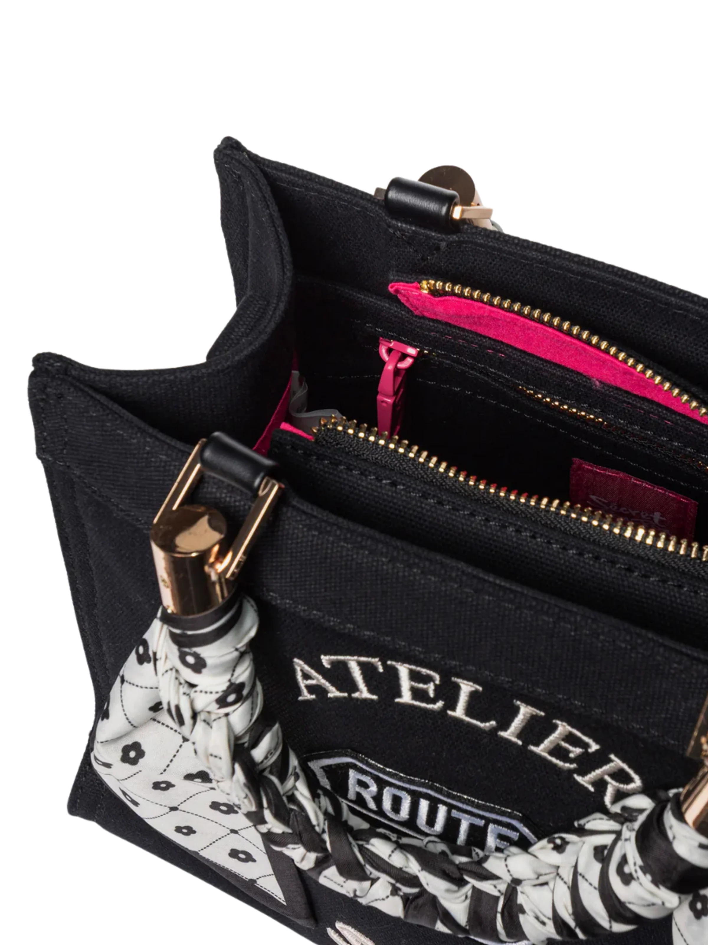 Borsa "Saint Tropez S" Secret Pon Pon nera - Image 4
