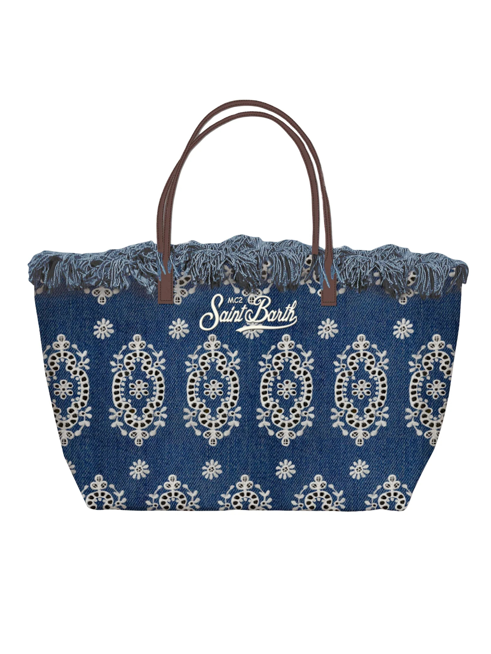 Borse "City b. Fringe Sangallo DenimDark emb" Saint Barth blu