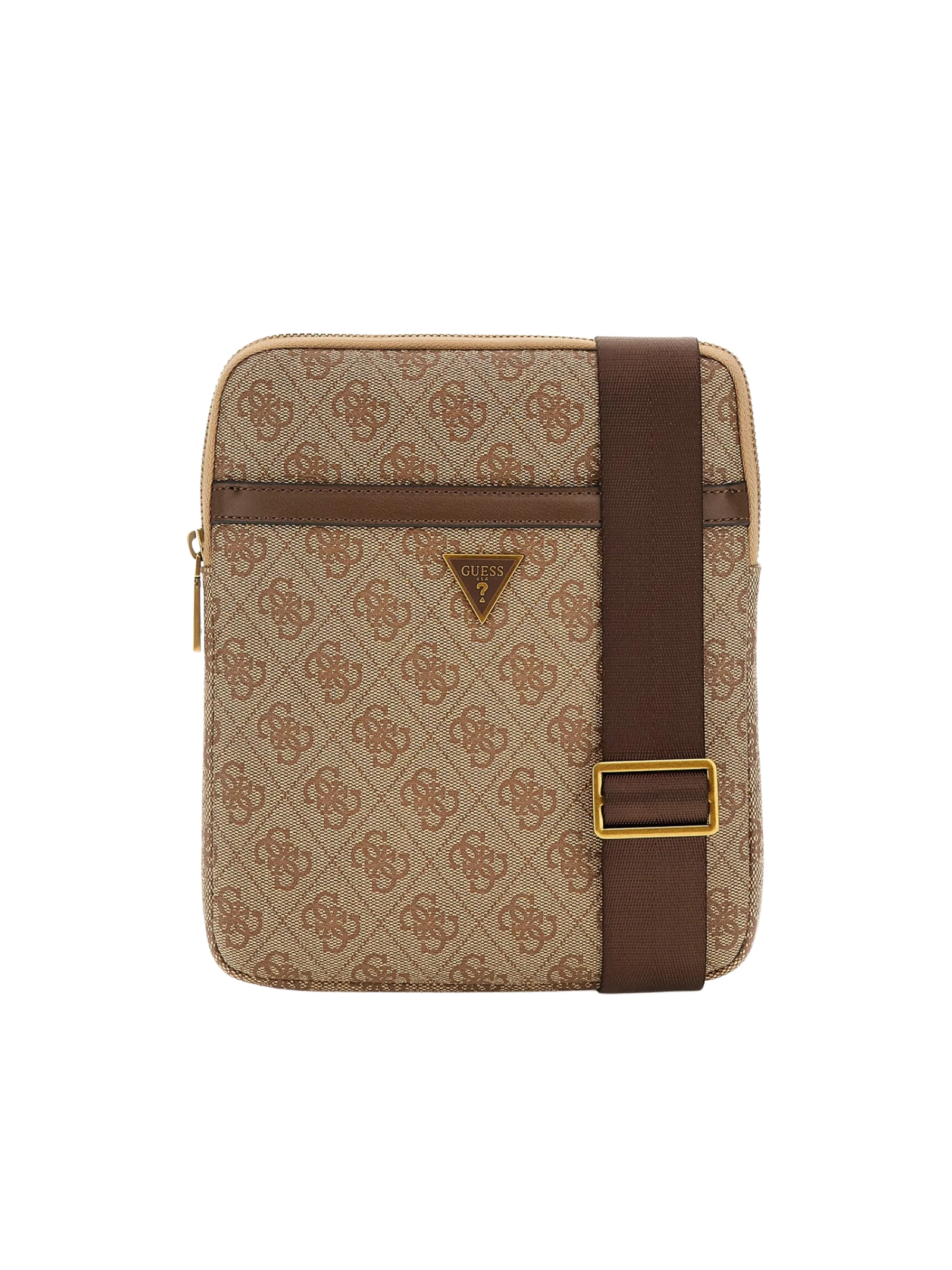 Borsello Guess marrone con logo 4G all over