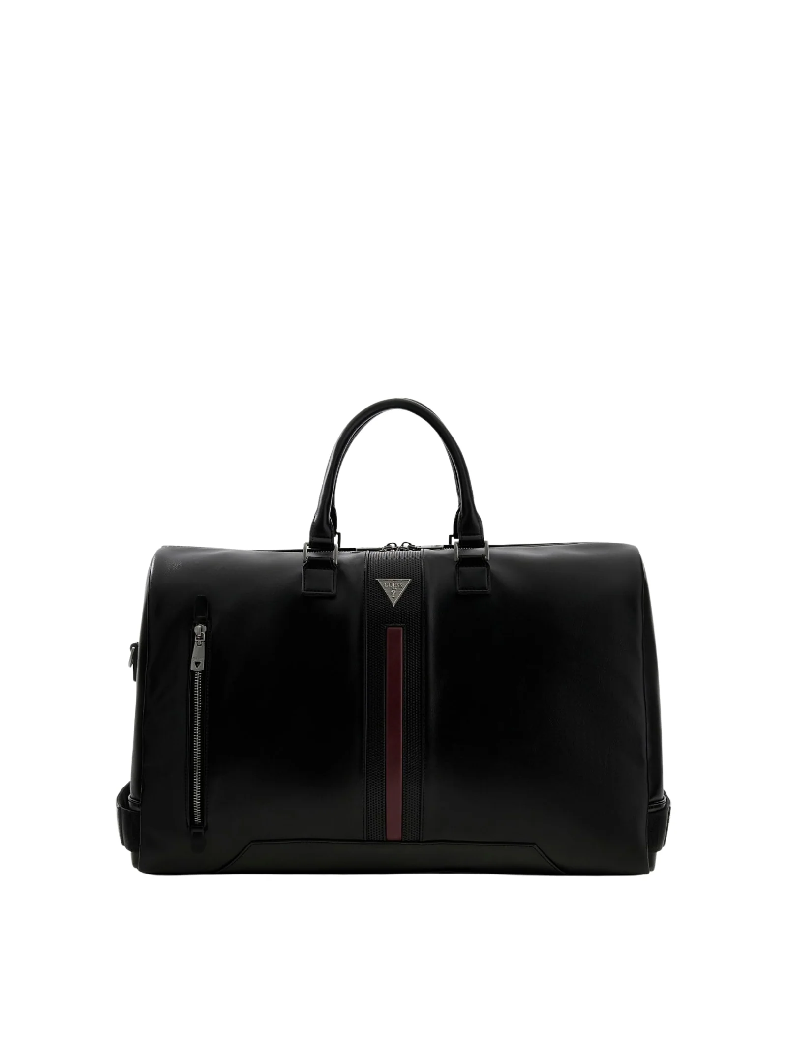 Borsone da viaggio Guess nero con banda verticale bordeaux
