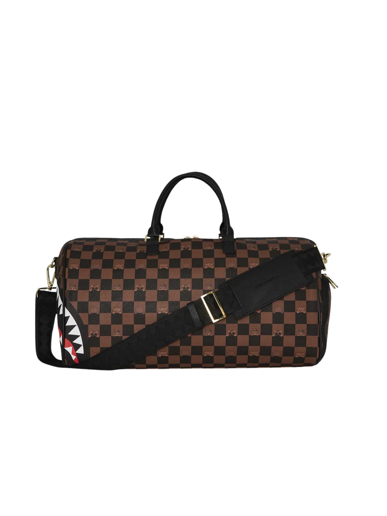 Borsone Sprayground marrone con motivo a scacchi - Image 3