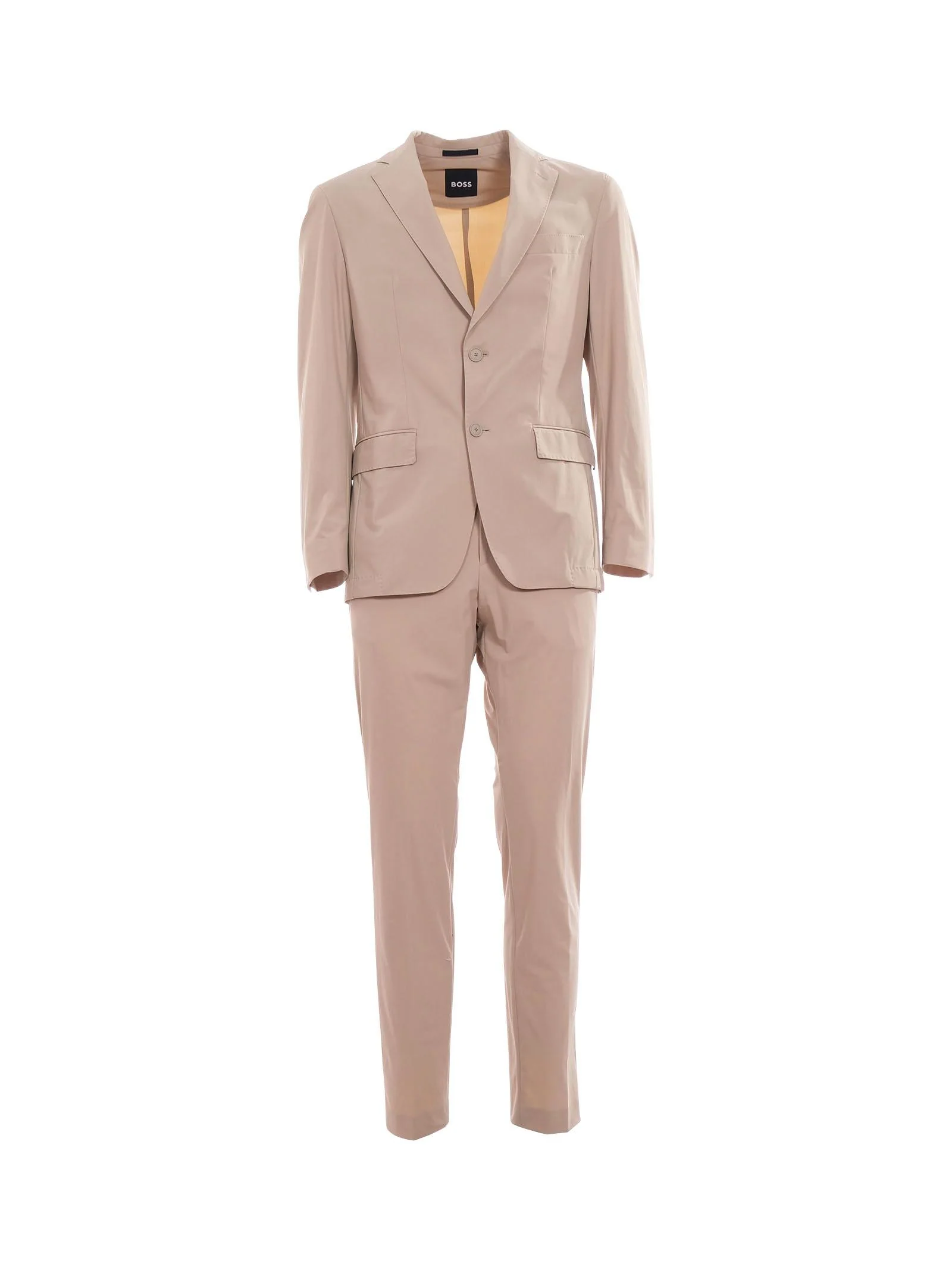 Abito Boss beige slim-fit in tessuto tecnico stretch