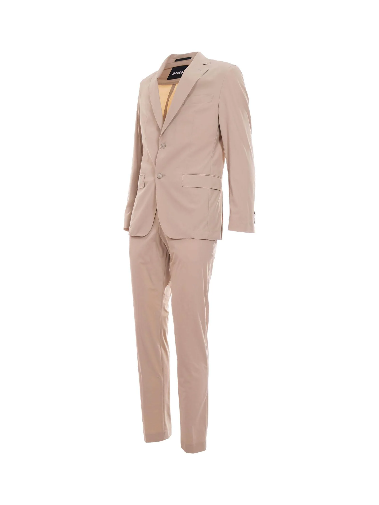 Abito Boss beige slim-fit in tessuto tecnico stretch - Image 2