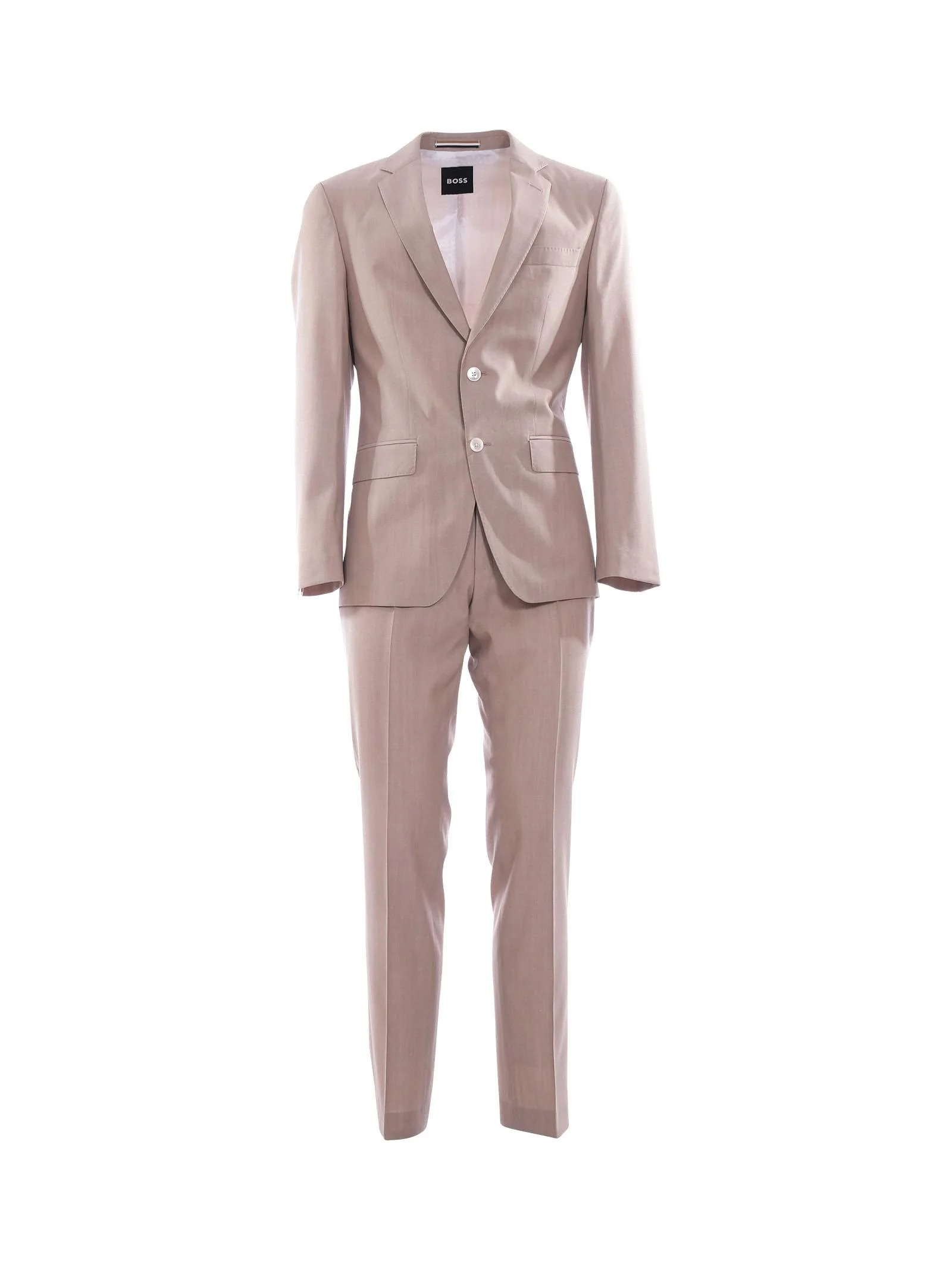 Abito Boss slim fit in misto lana beige