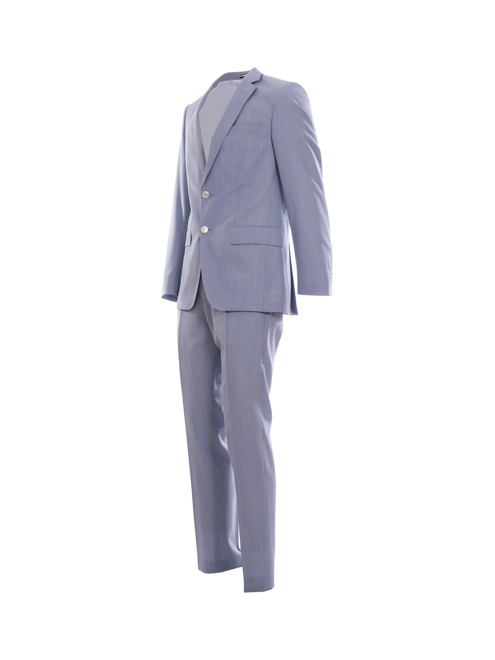 Abito Boss slim fit in misto lana celeste - Image 2