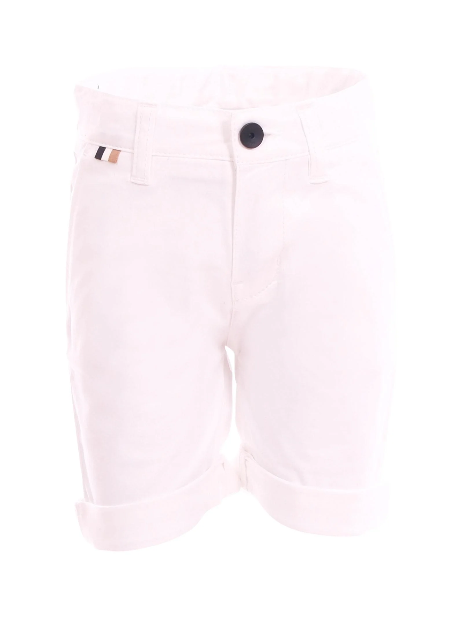 Bermuda Boss bianco con risvoltini