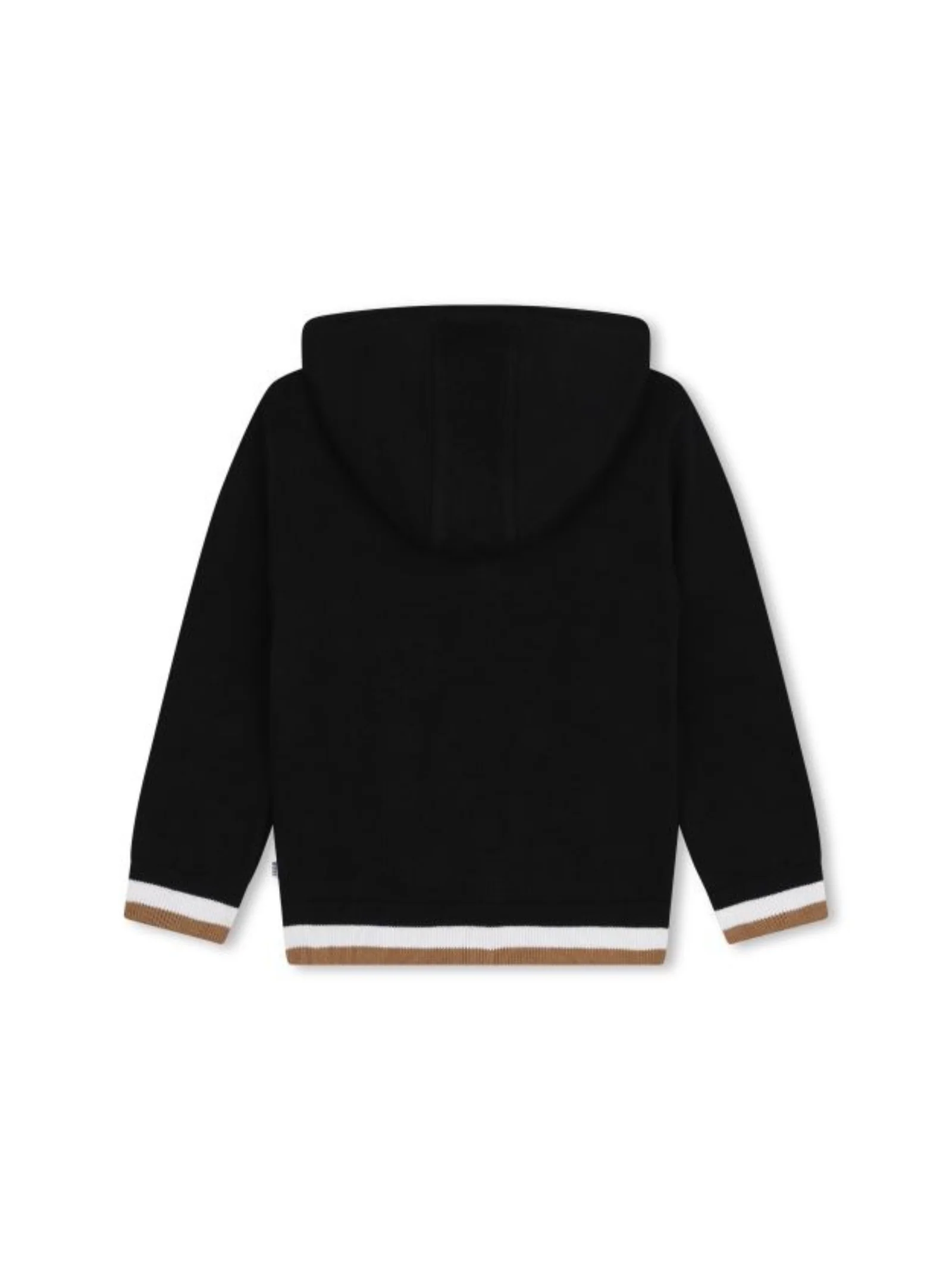Felpa Boss nera logo stampato cappuccio e zip - Image 2