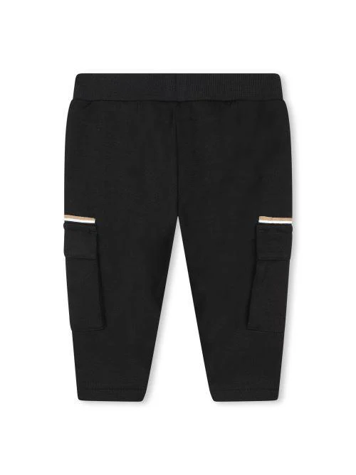 Pantaloni Boss neri modello cargo per neonato