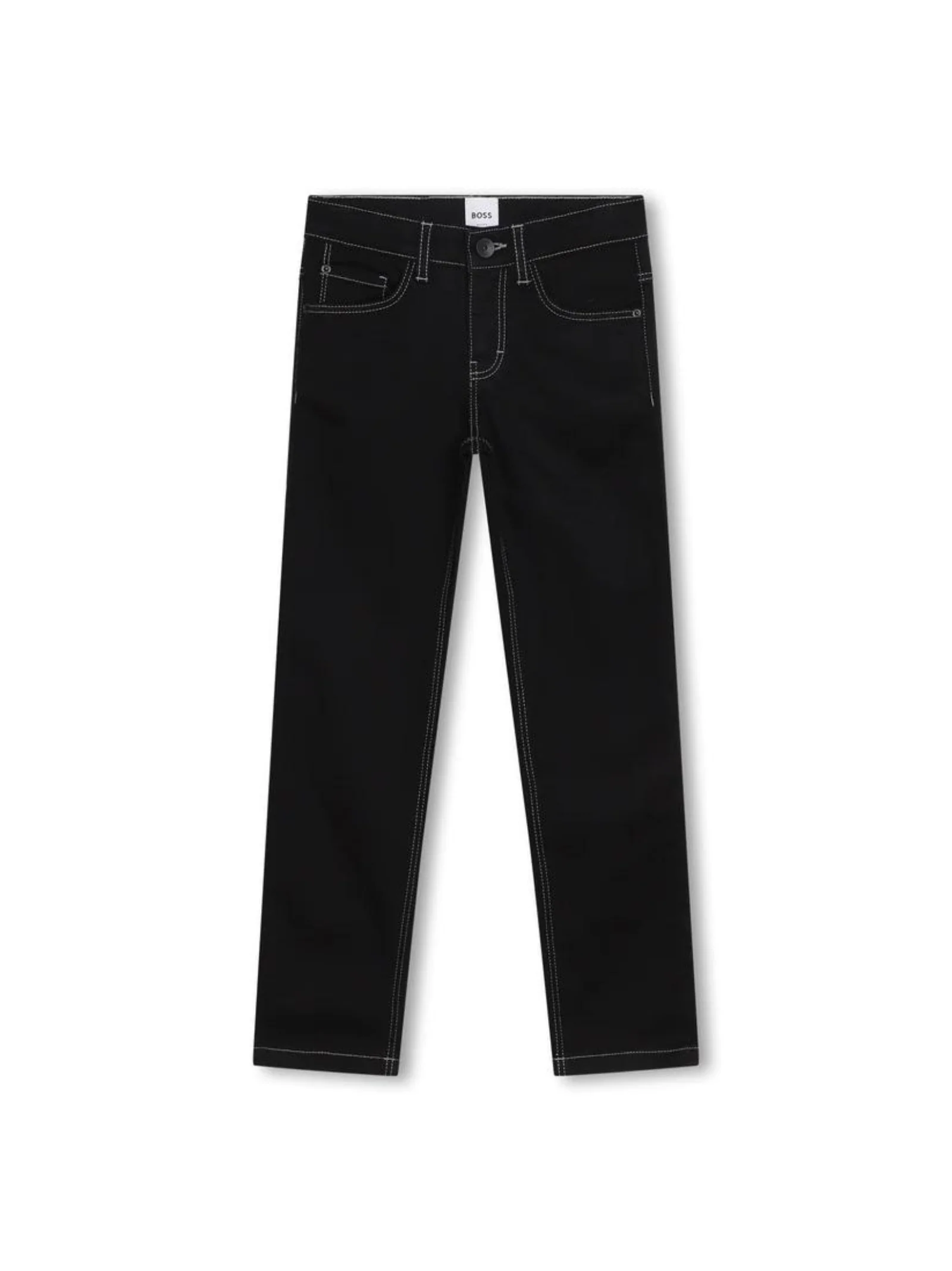 Pantaloni neri 5 tasche con logo