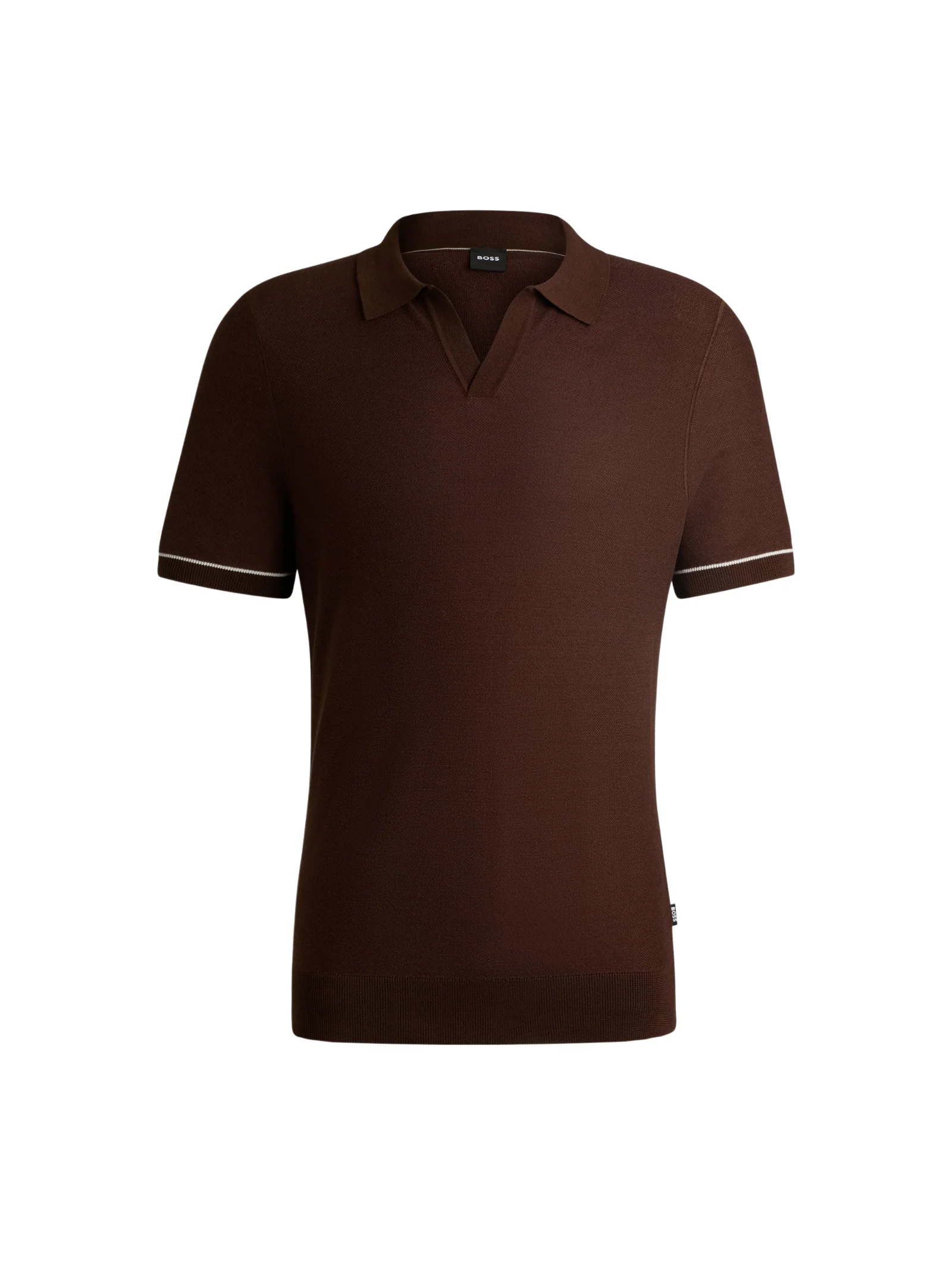 Polo Boss marrone con colletto jhonny