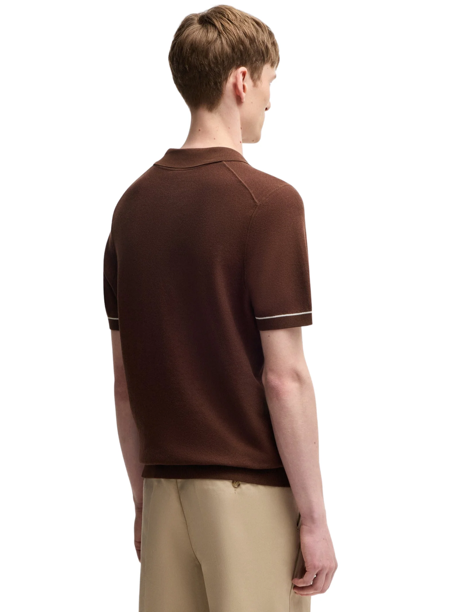 Polo Boss marrone con colletto jhonny - Image 3