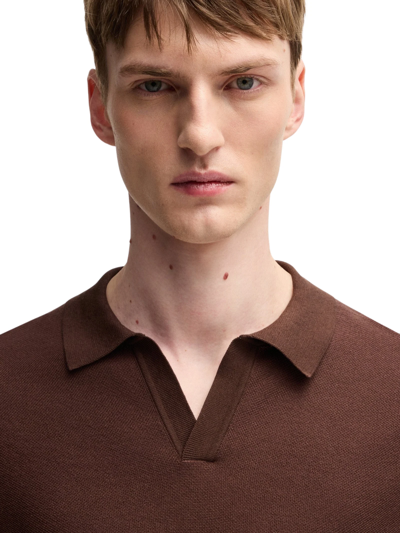 Polo Boss marrone con colletto jhonny - Image 4