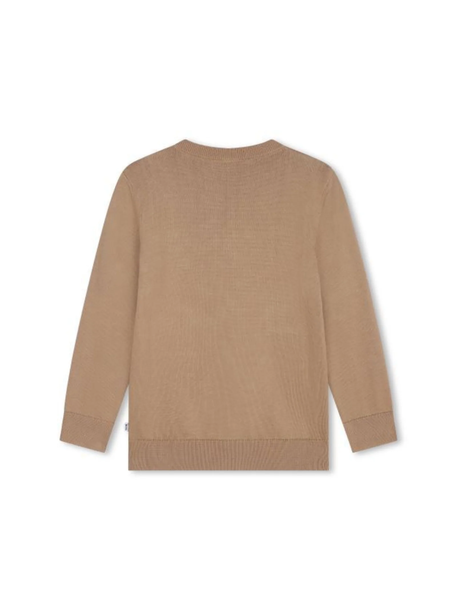Pullover Boss color biscotto con logo tono su tono - Image 2