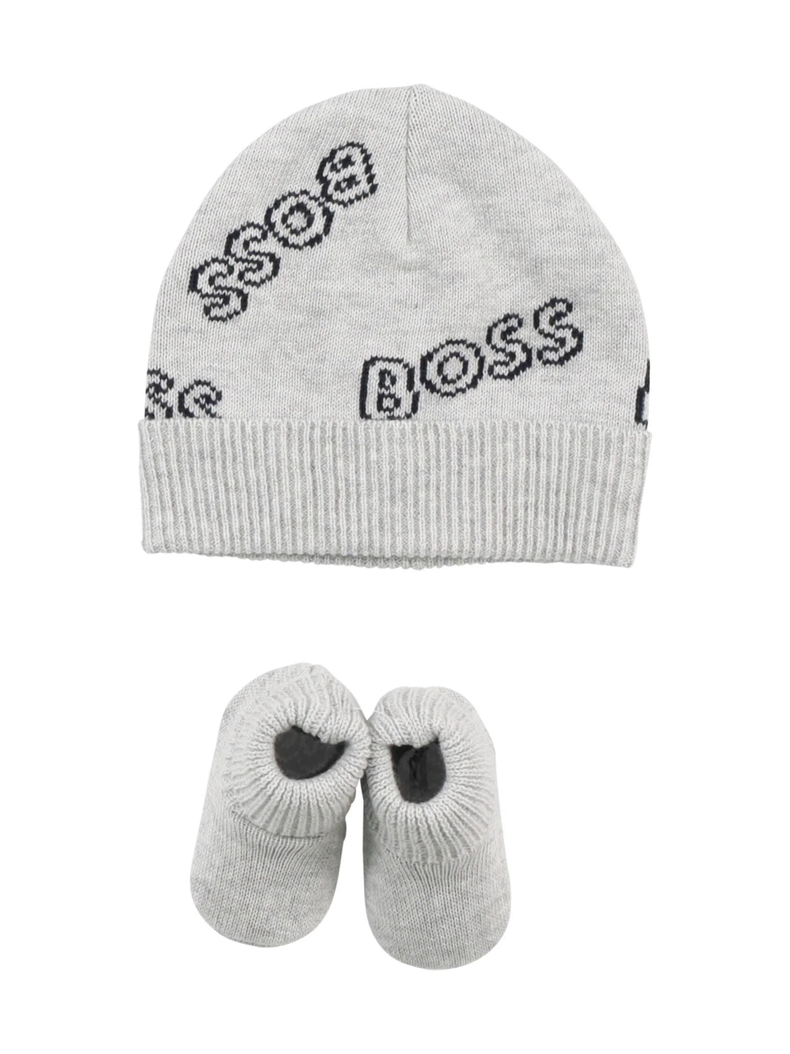 Set cappello e babbucce grigio chiaro
