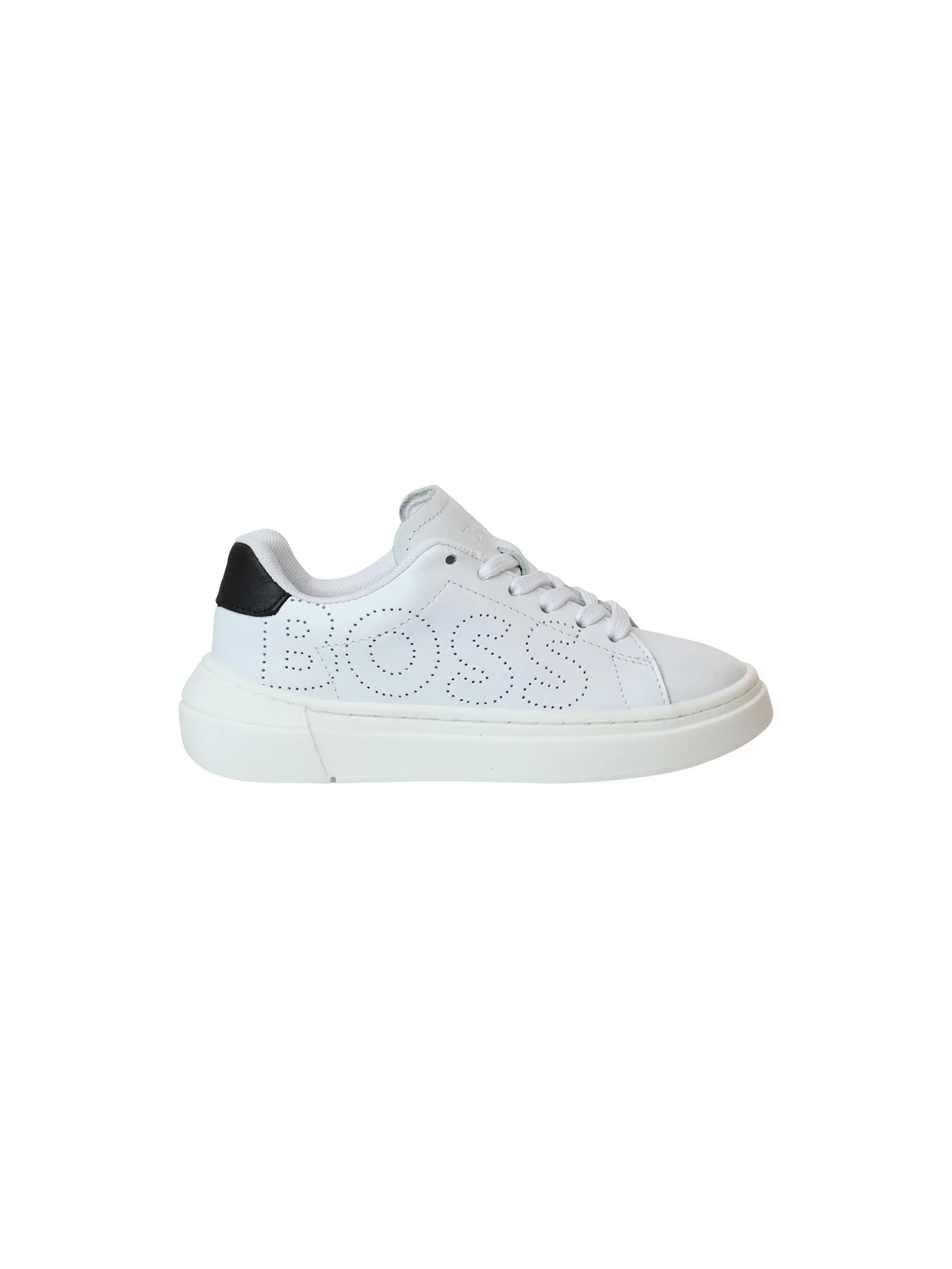 Sneakers bianca con logo traforato