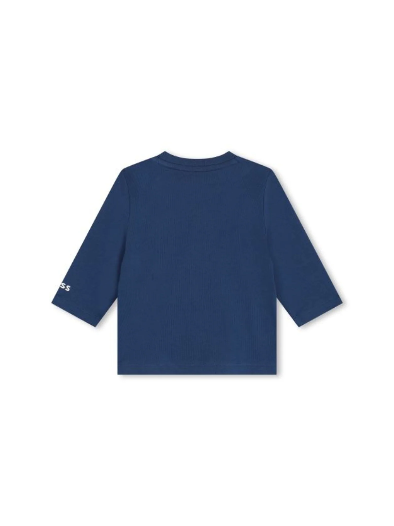 T-Shirt Boss blu maniche lunghe logo all over - Image 2
