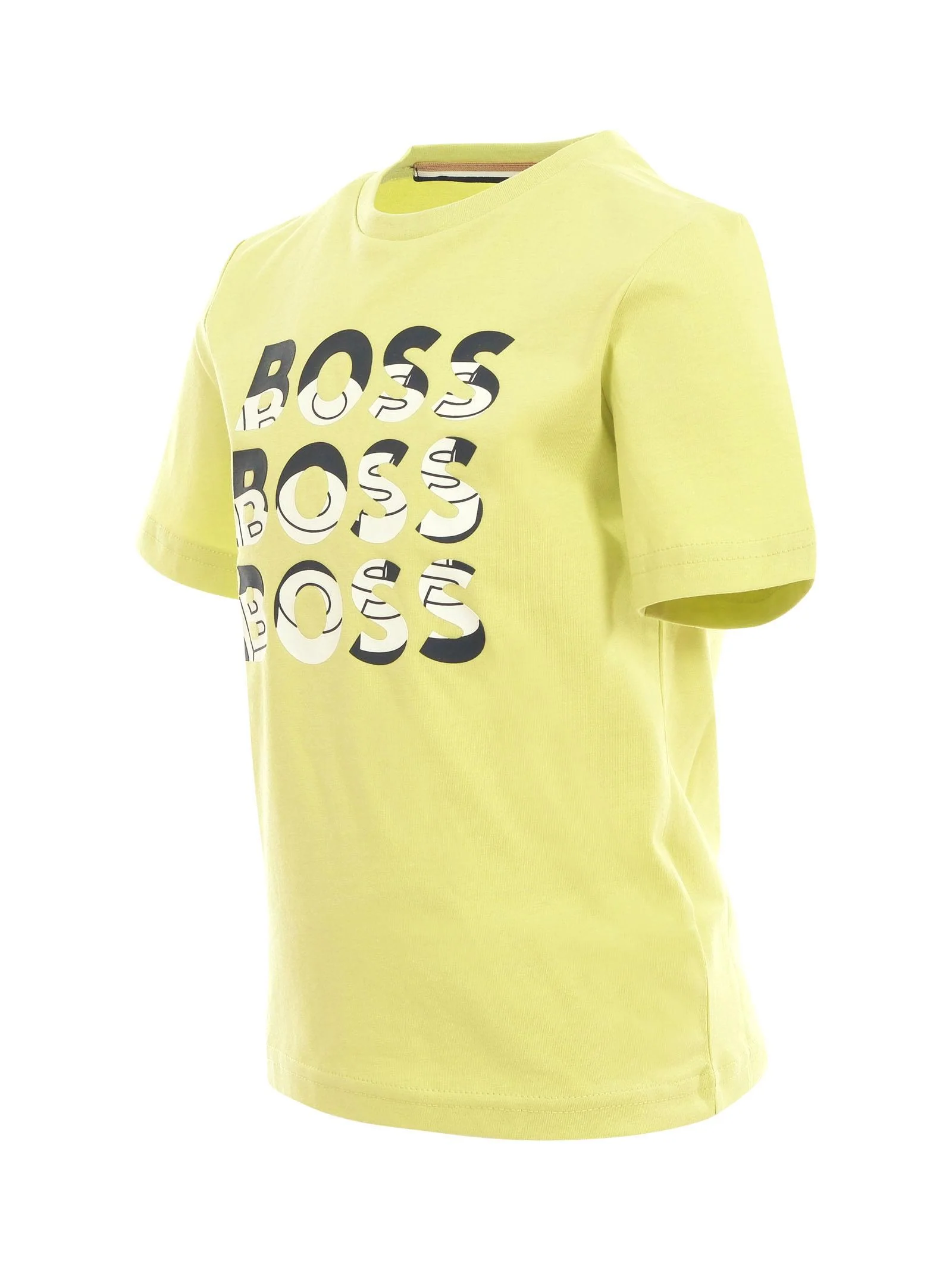 T-Shirt Boss verde con maxi logo ripetuto frontale - Image 2