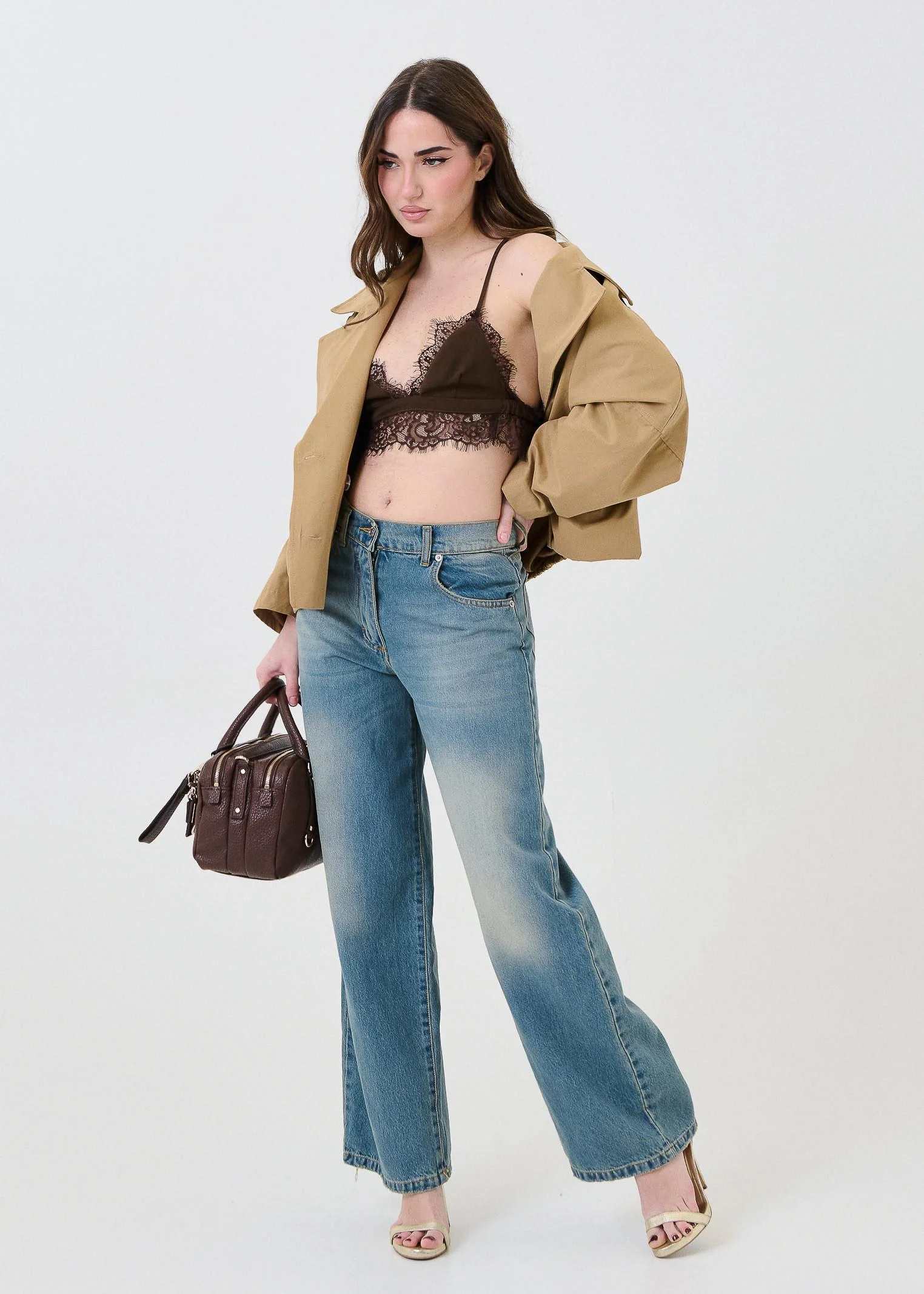 Bralette Haveone moro con dettagli in pizzo - Image 4