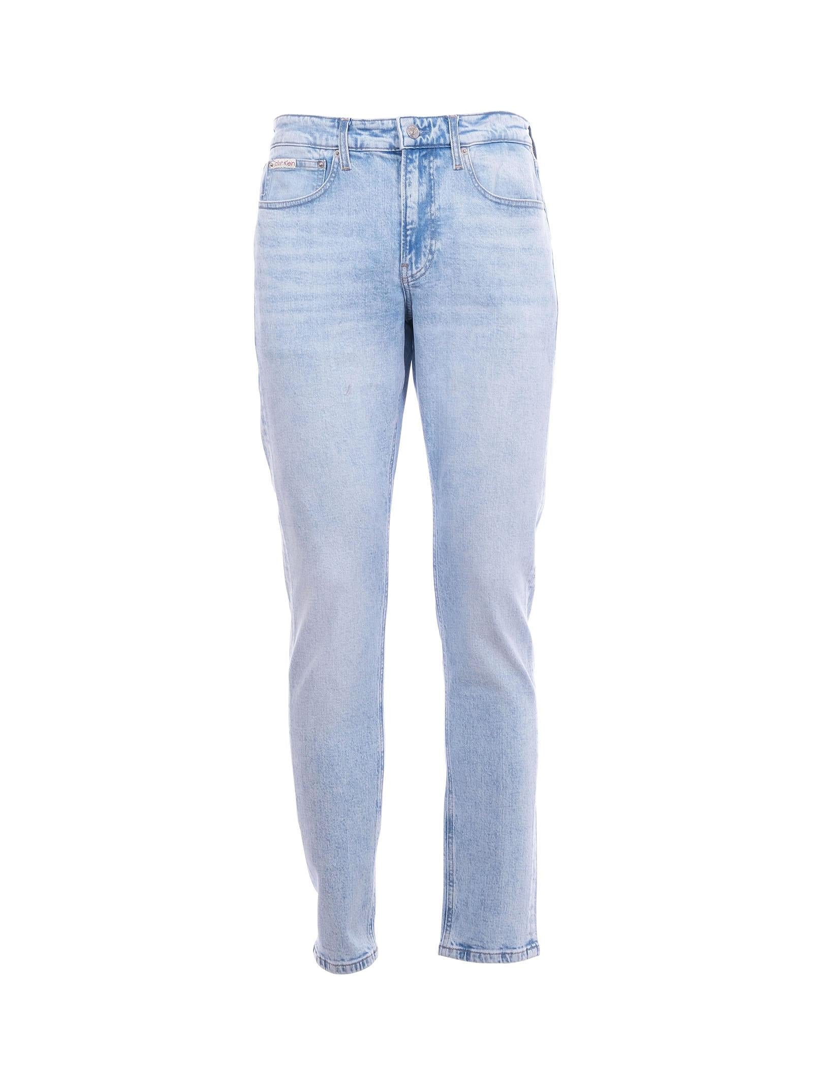 Jeans slim tapered Calvin Klein azzurro