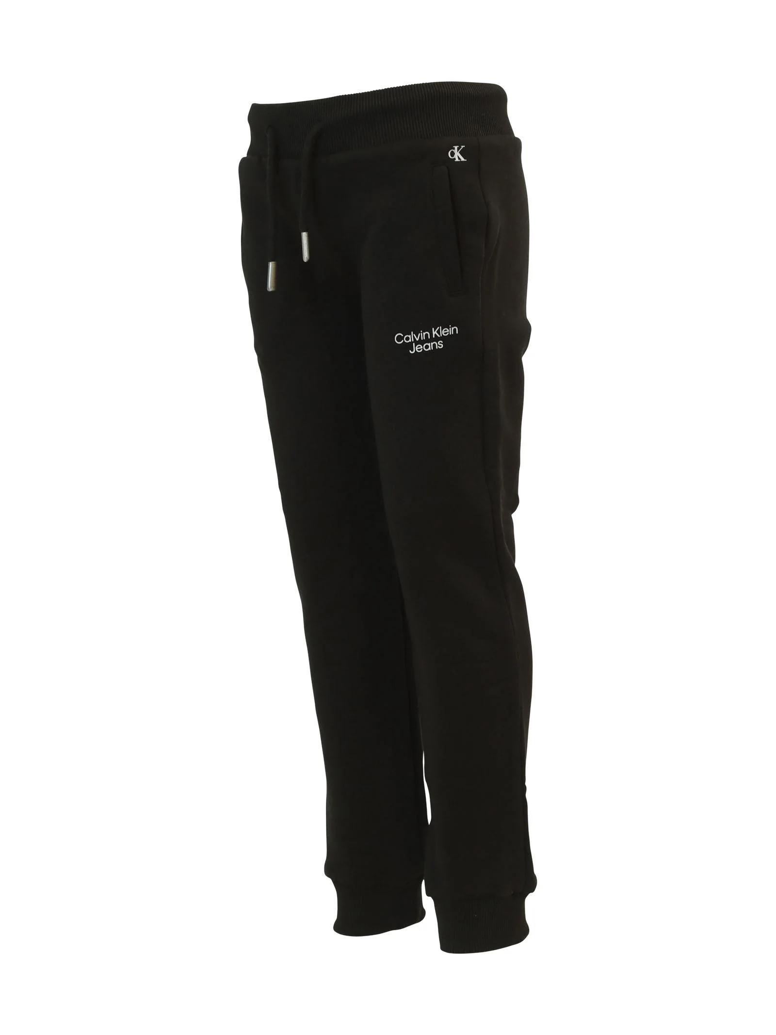 Pantalone tuta nero con monogramma Ck - Image 2