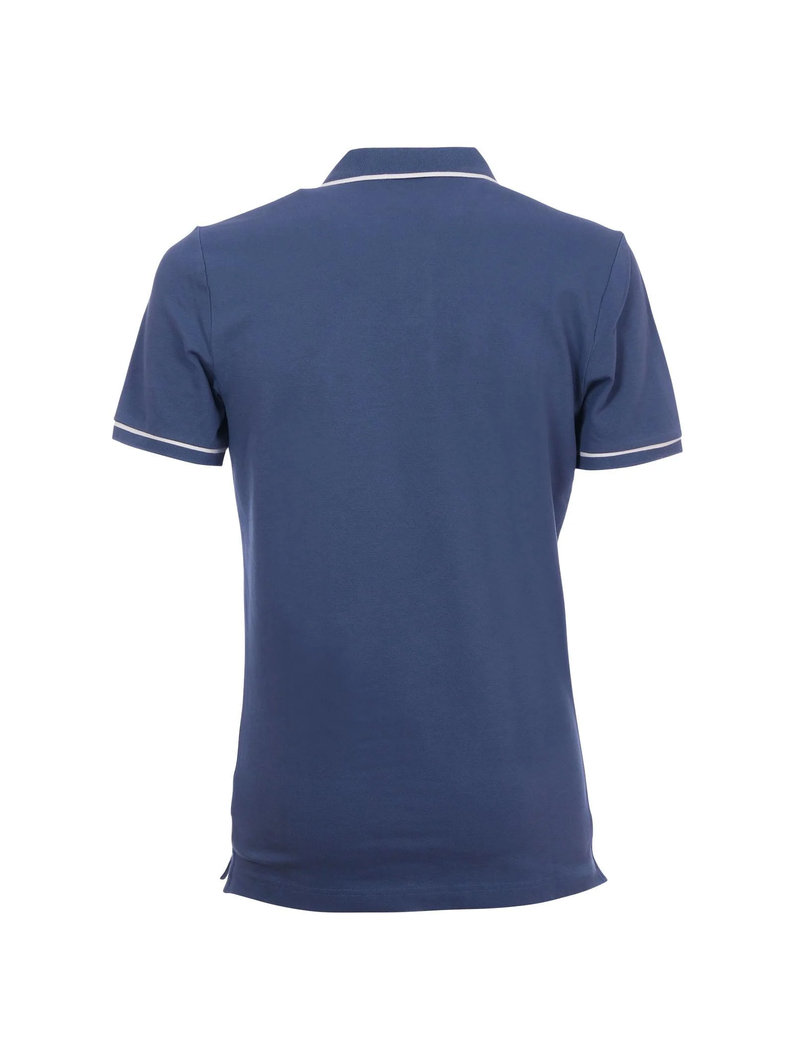 Polo piquè Calvin Klein blu con profili in contrasto - Image 3