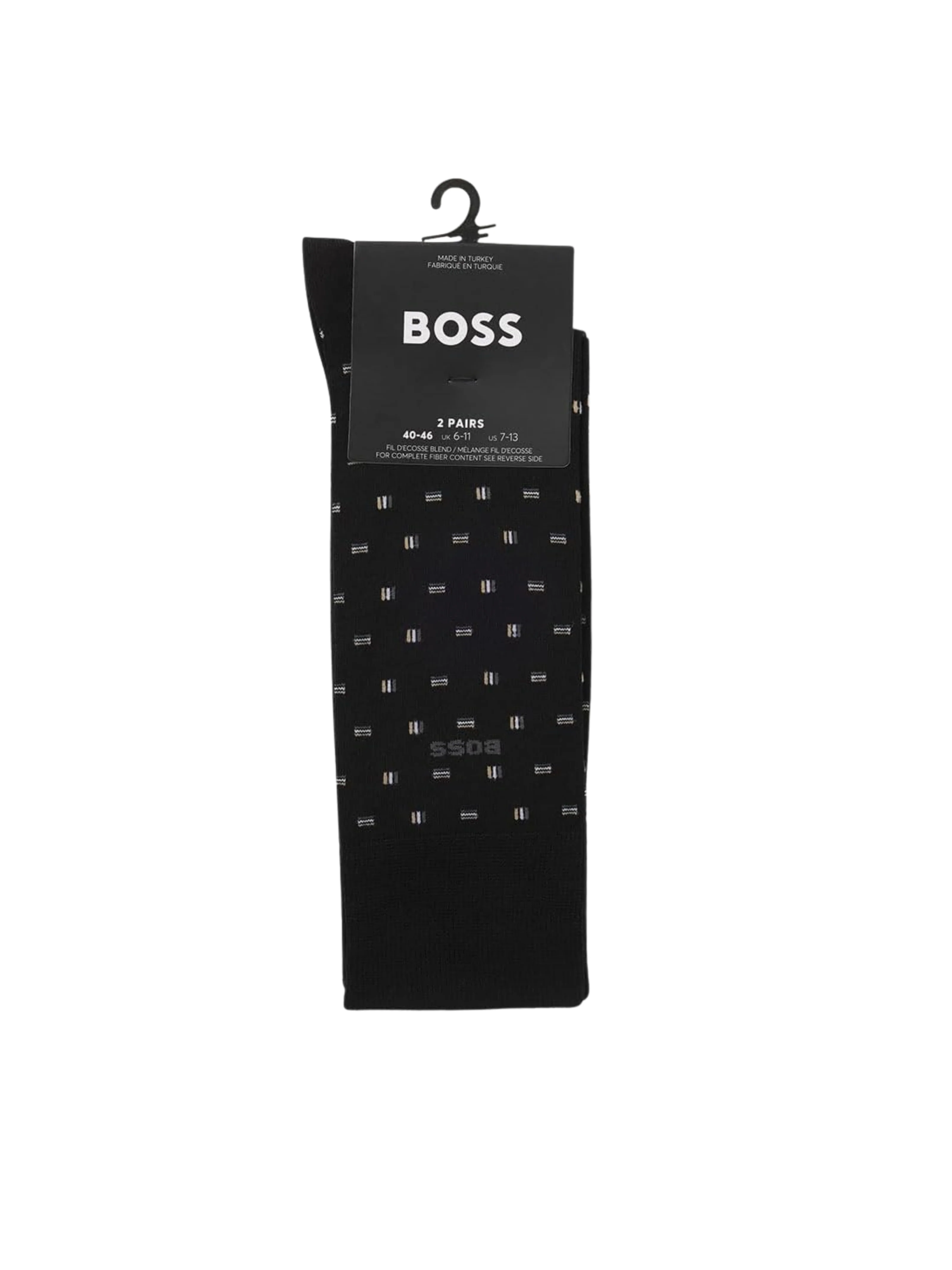Calzini Boss neri con inserti a contrasto