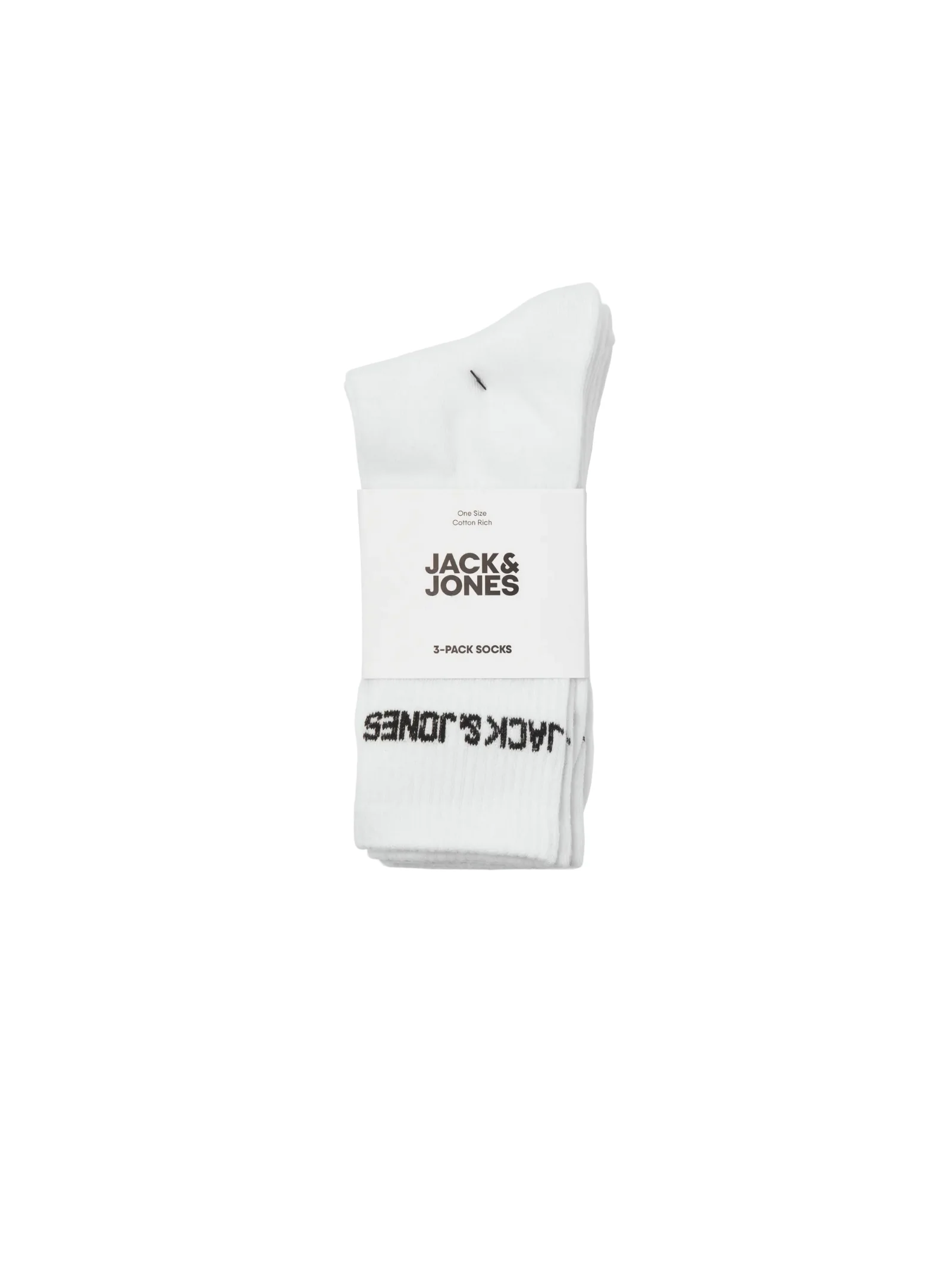 Calzini Jack & Jones bianco con logo lettering - Image 2