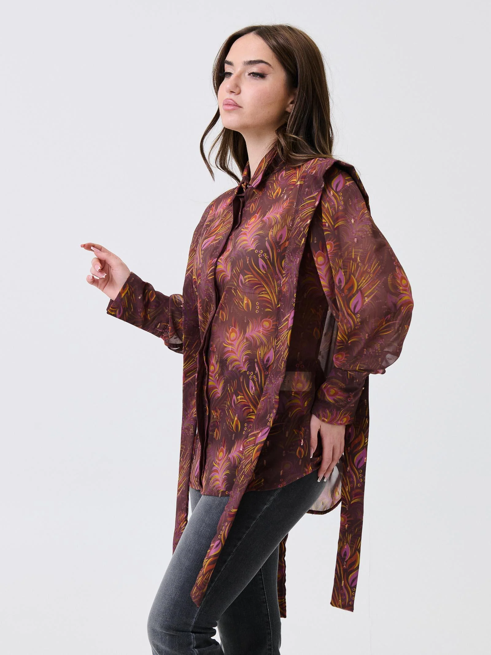 Camicia "bloom" Bohemian Vì mutlicolore con inserti in filo lurex - Image 2
