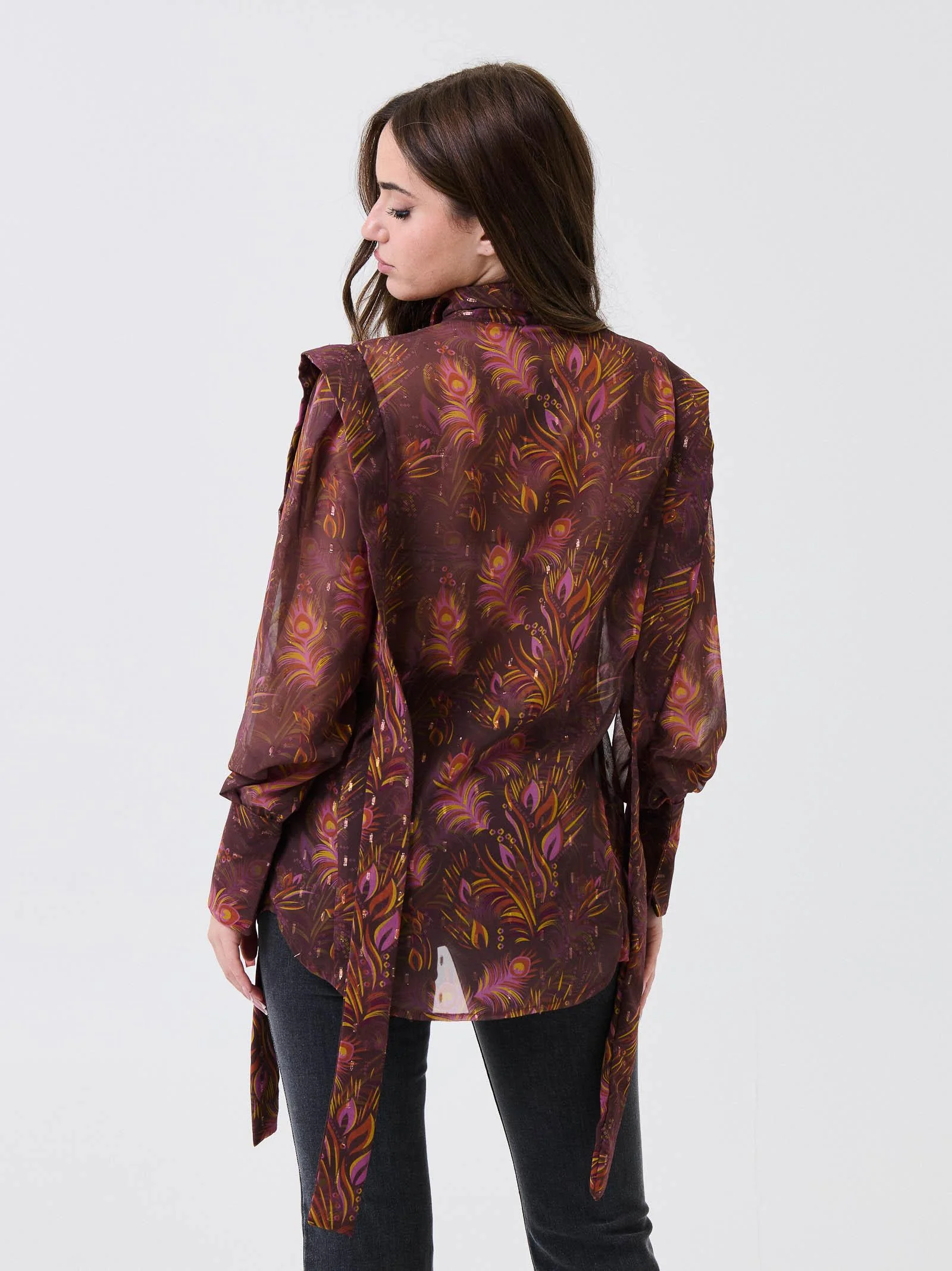 Camicia "bloom" Bohemian Vì mutlicolore con inserti in filo lurex - Image 3